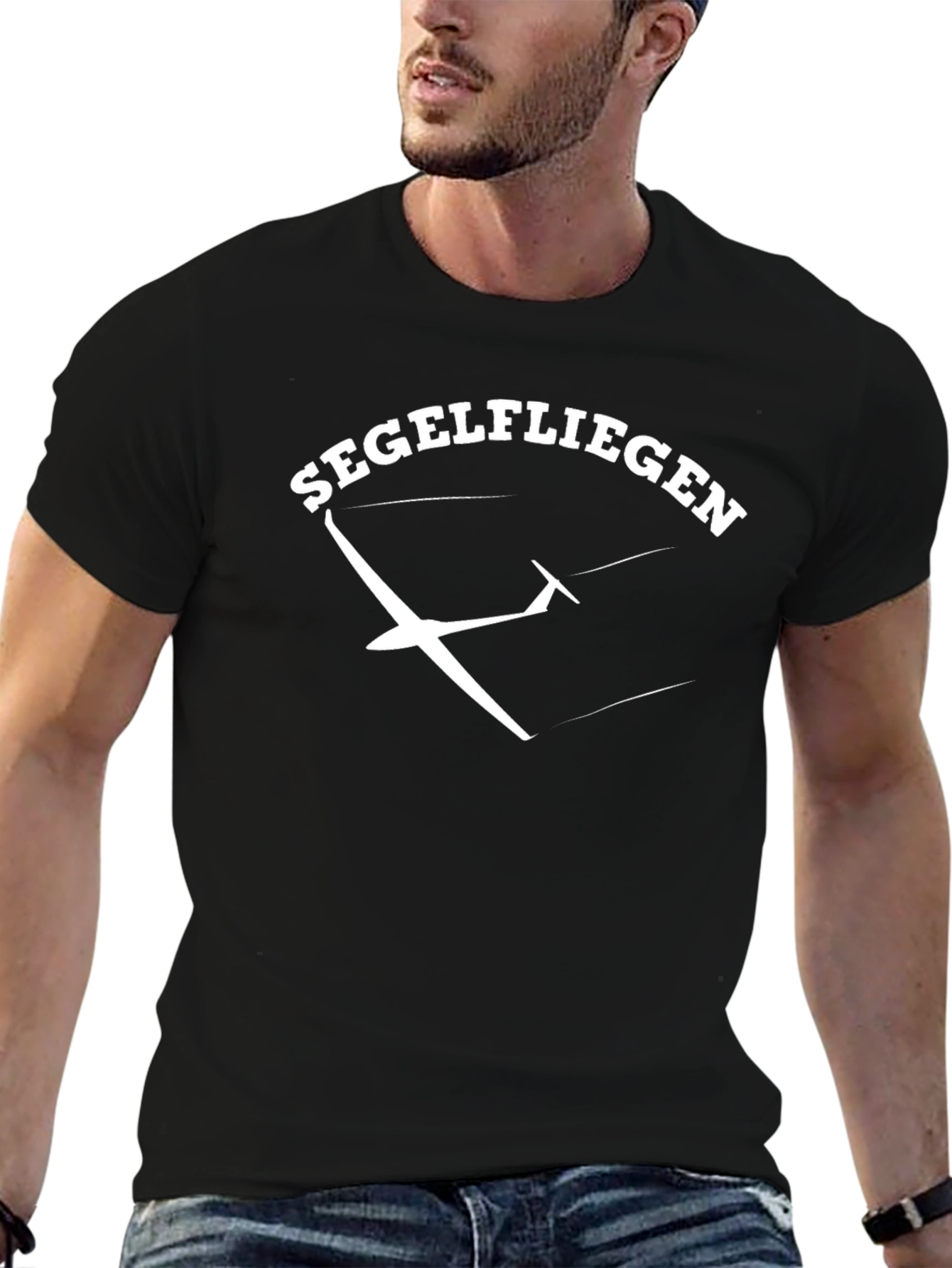 Black Segelfliegen Glider T-Shirt - Black Cotton Tee view 6