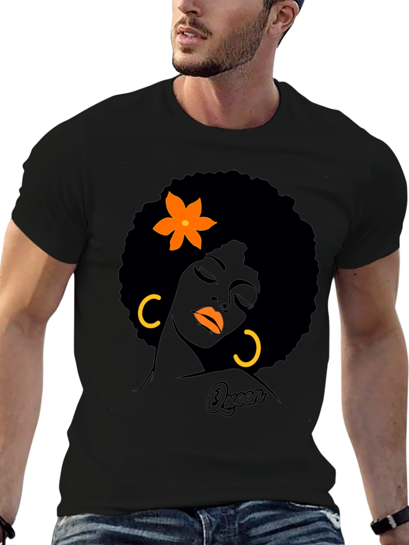 Queen Graphic T-Shirt - Afrocentric Black Tee - 6