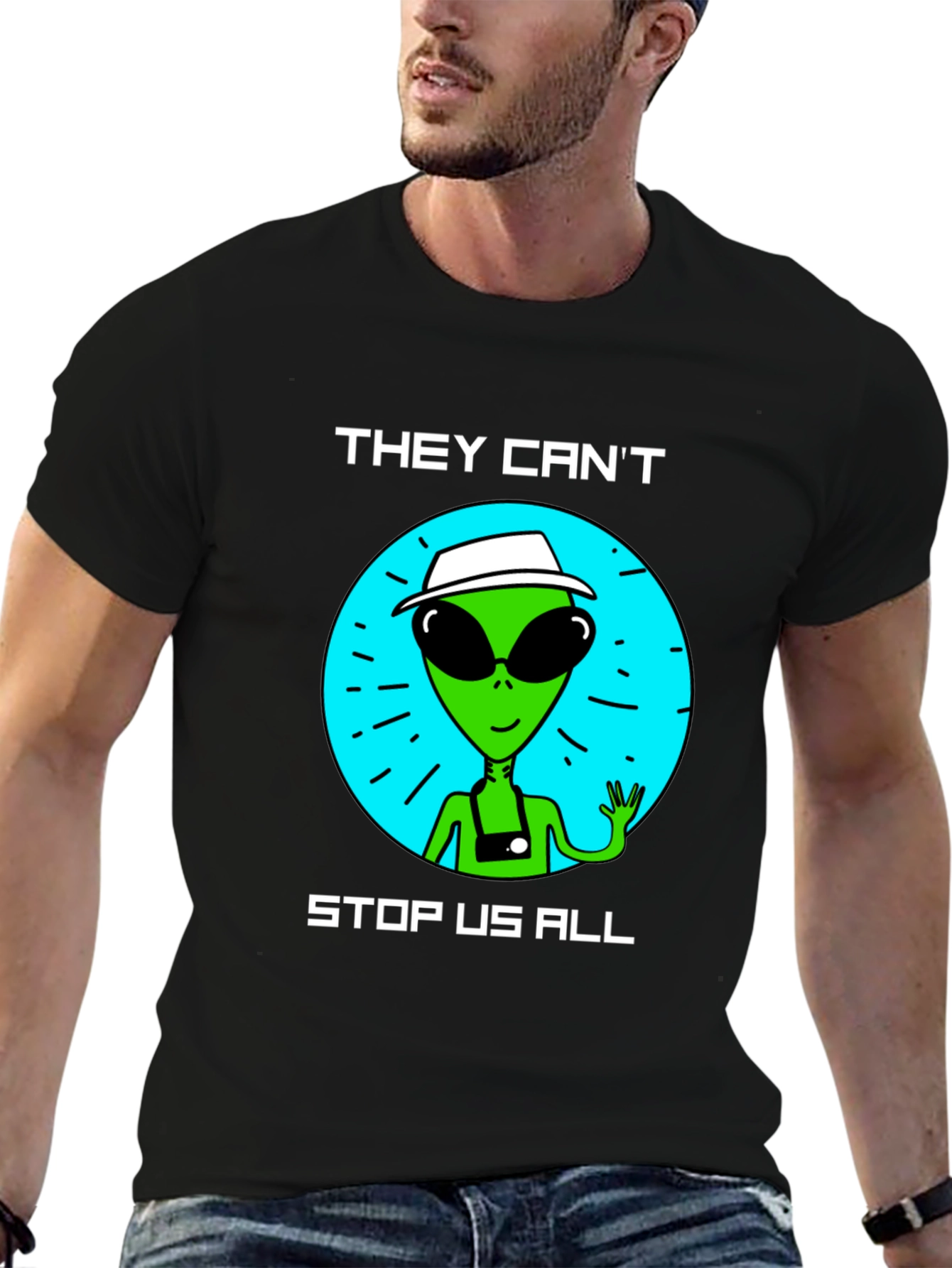 Black Alien Graphic T-Shirt - They Can't Stop Us All view 6