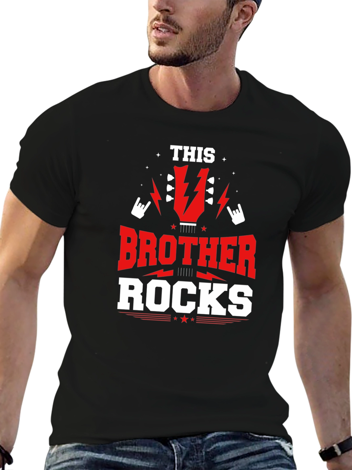 Black This Brother Rocks Graphic T-Shirt view 6