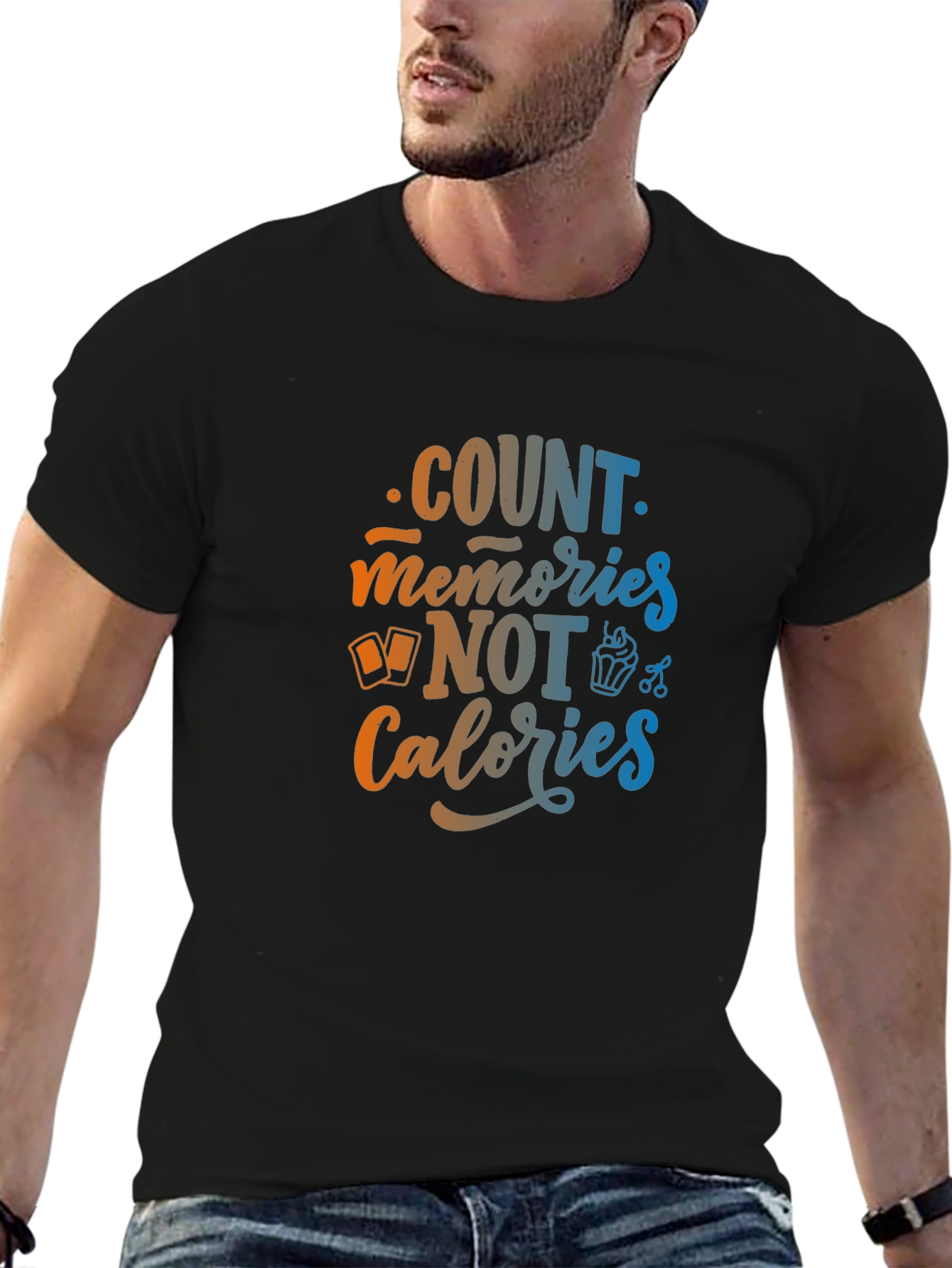Black Count Memories Not Calories Graphic Tee view 6