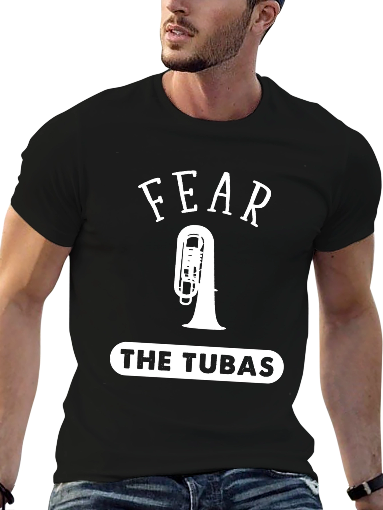 Black Fear The Tubas T-Shirt Funny Band Tee view 6
