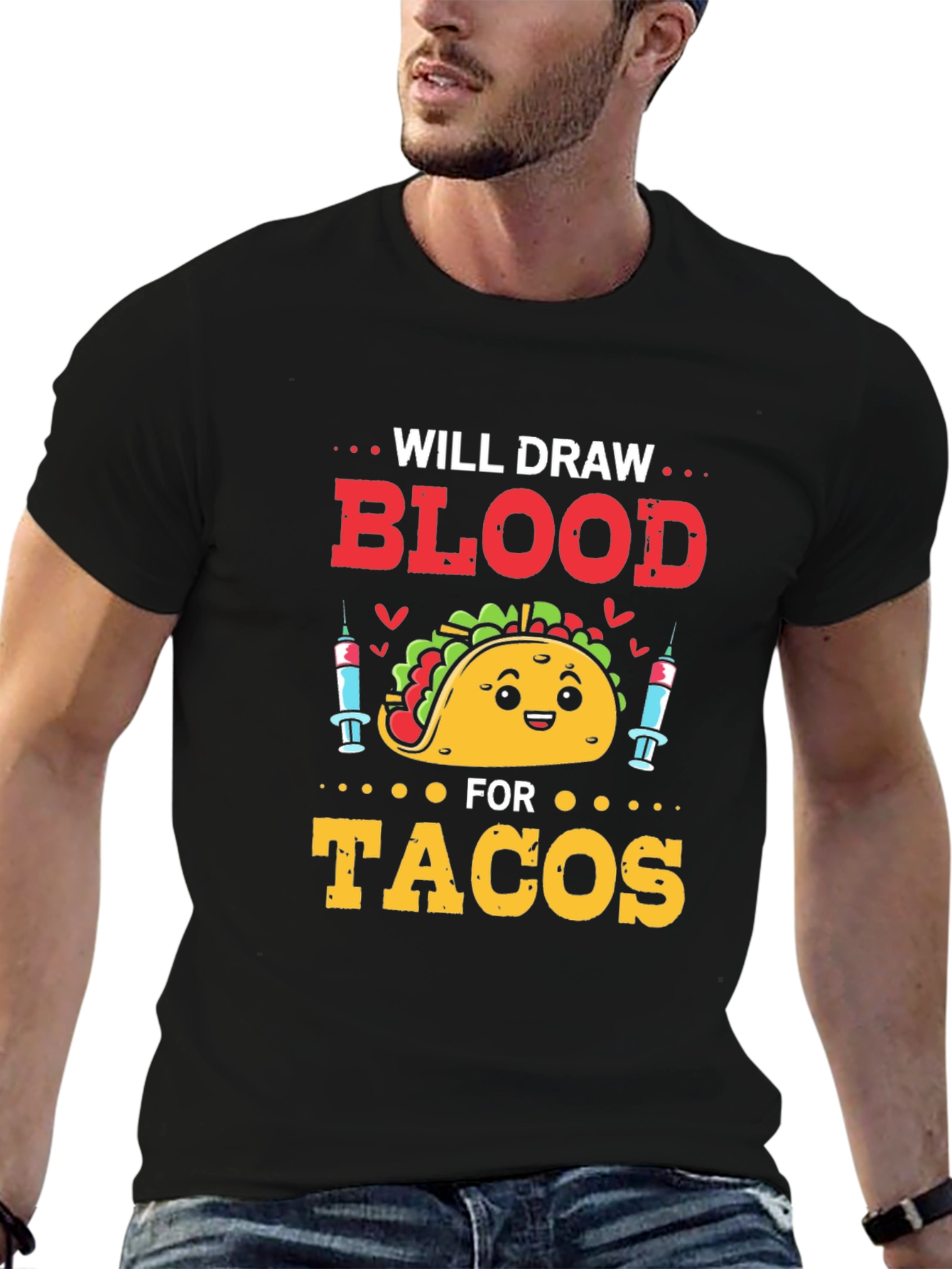 Black Will Draw Blood For Tacos T-Shirt view 6