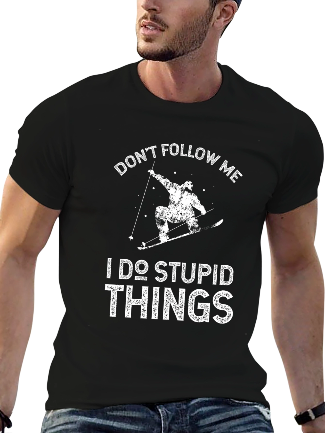Black Don't Follow Me Ski T-Shirt view 6