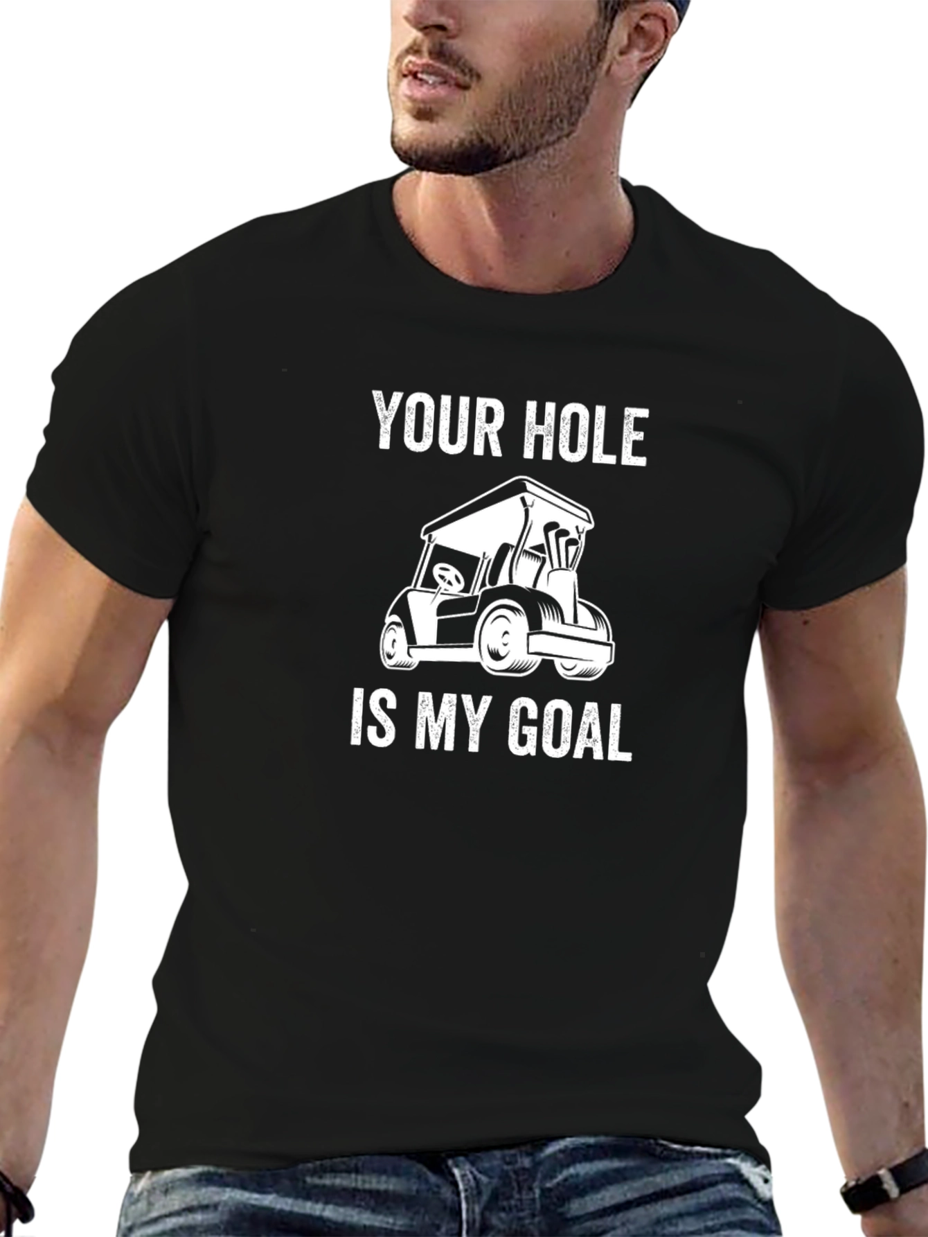 Black Your Hole is My Goal Golf T-Shirt view 6