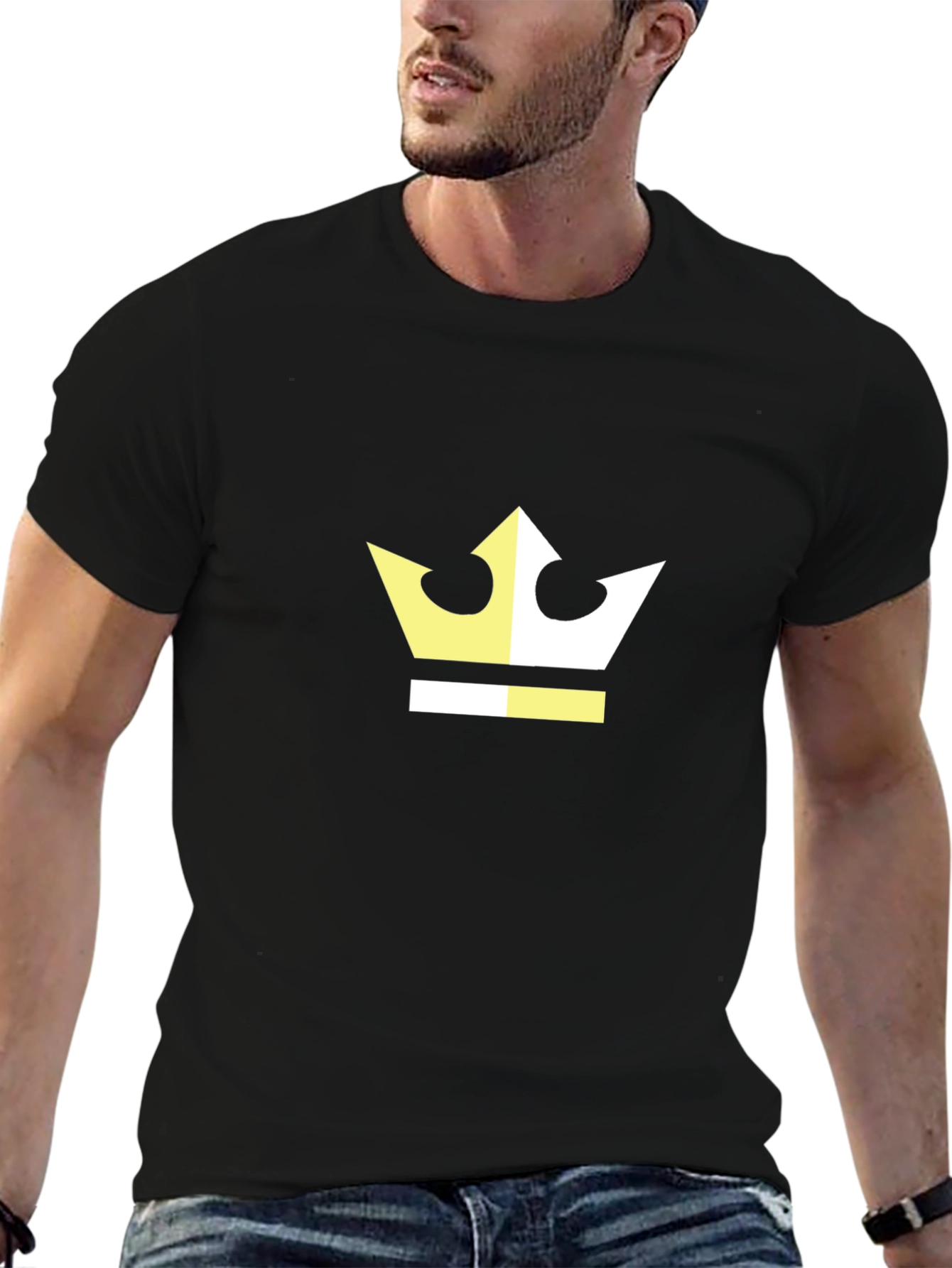 Black Crown Graphic Tee - Modern Black T-Shirt view 6