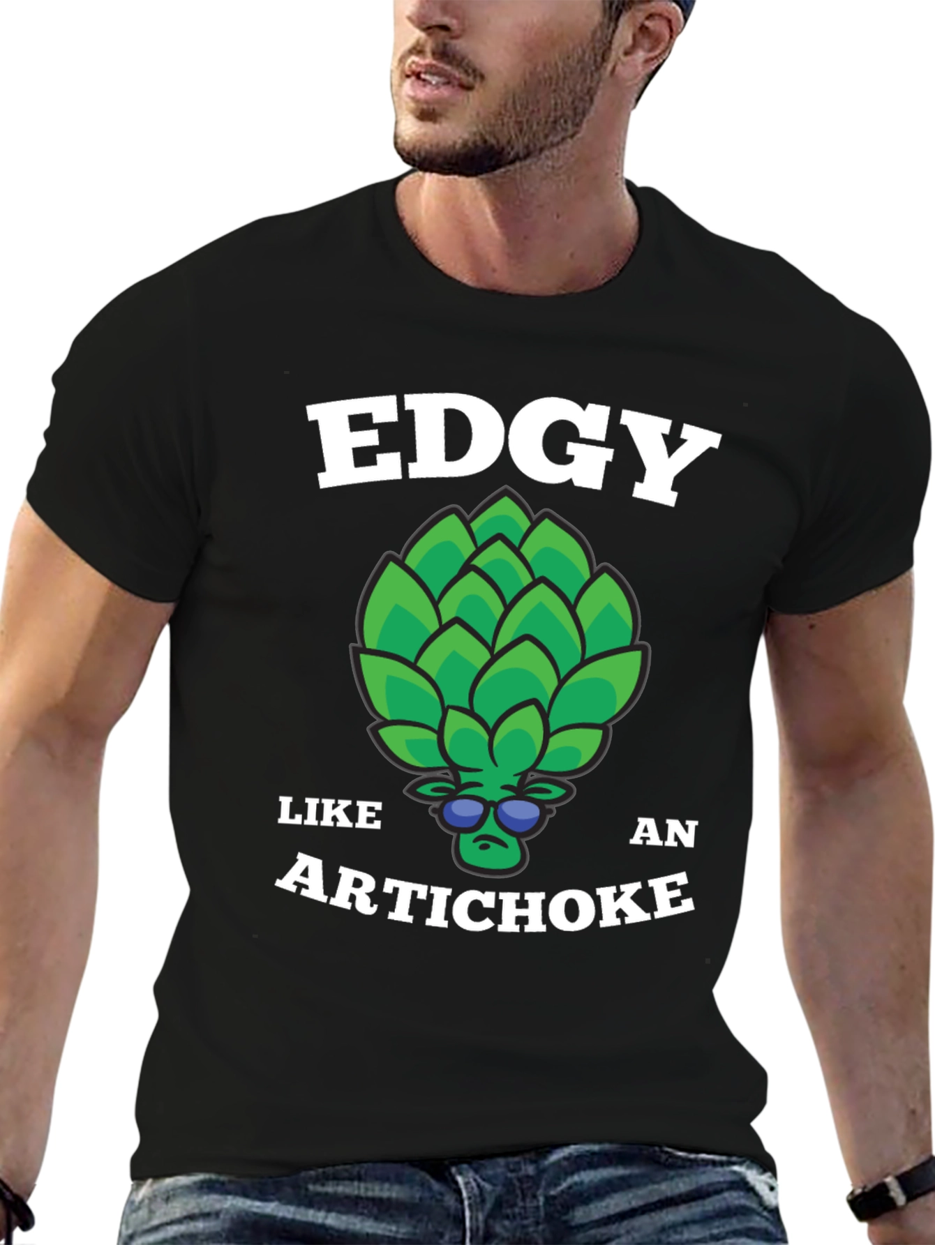 Black Edgy Like an Artichoke Graphic Tee view 6