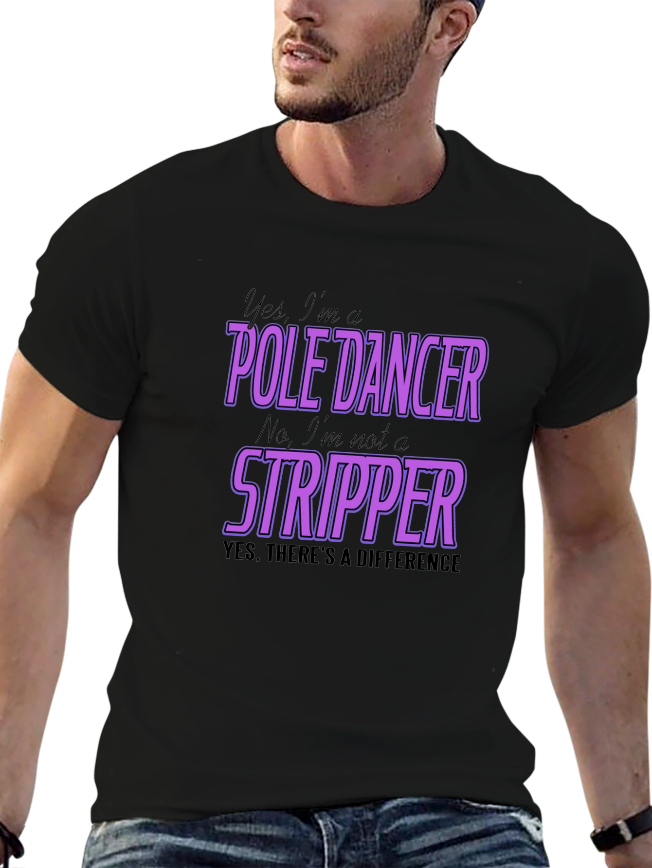 Black Pole Dancer T-Shirt - Yes, I'm a Pole Dancer view 6