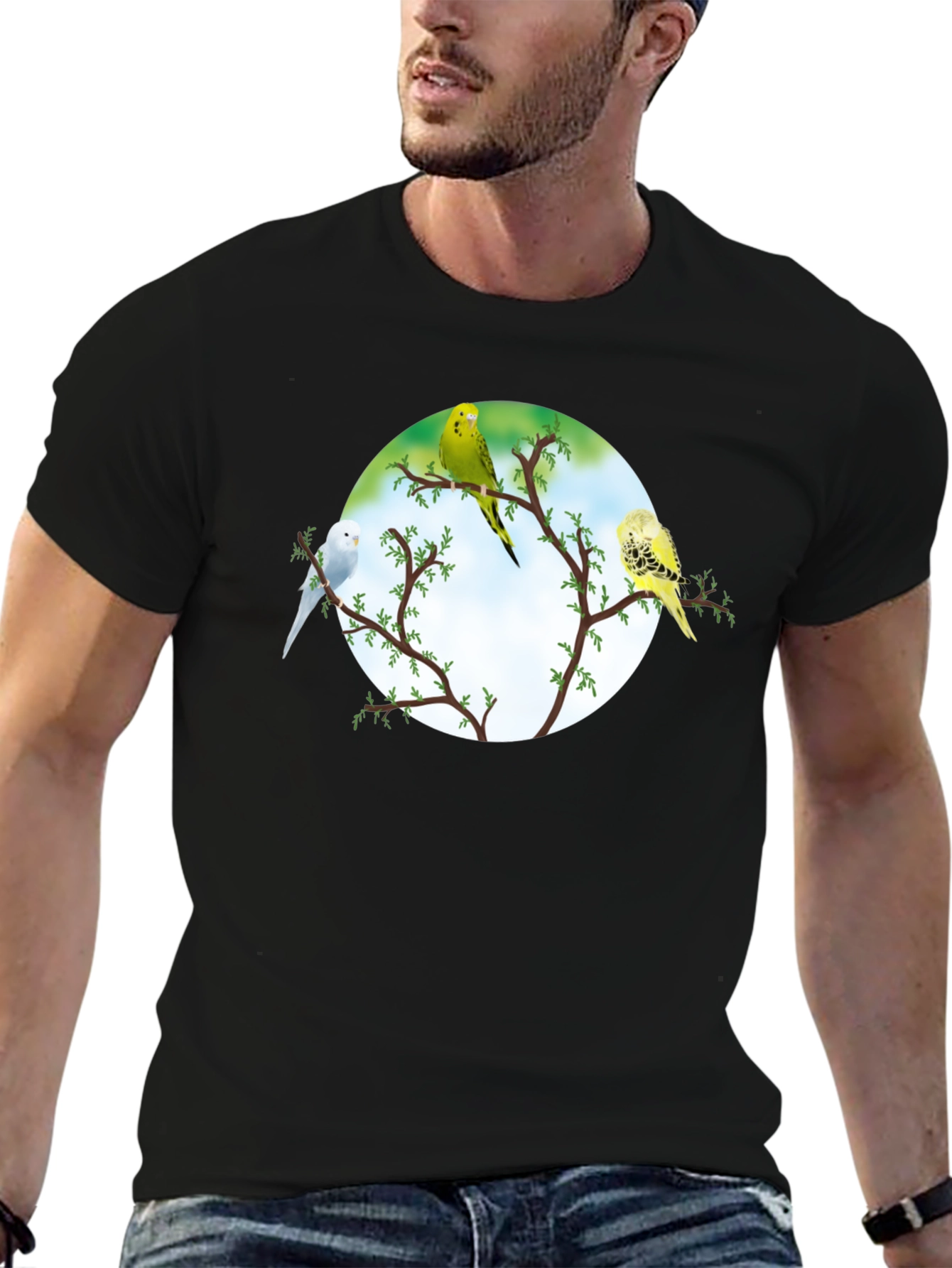 Black Parakeet Tree Black Tee view 6