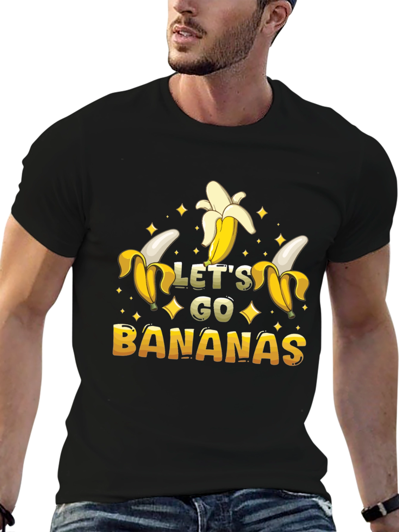 Black Let's Go Bananas Graphic T-Shirt view 6