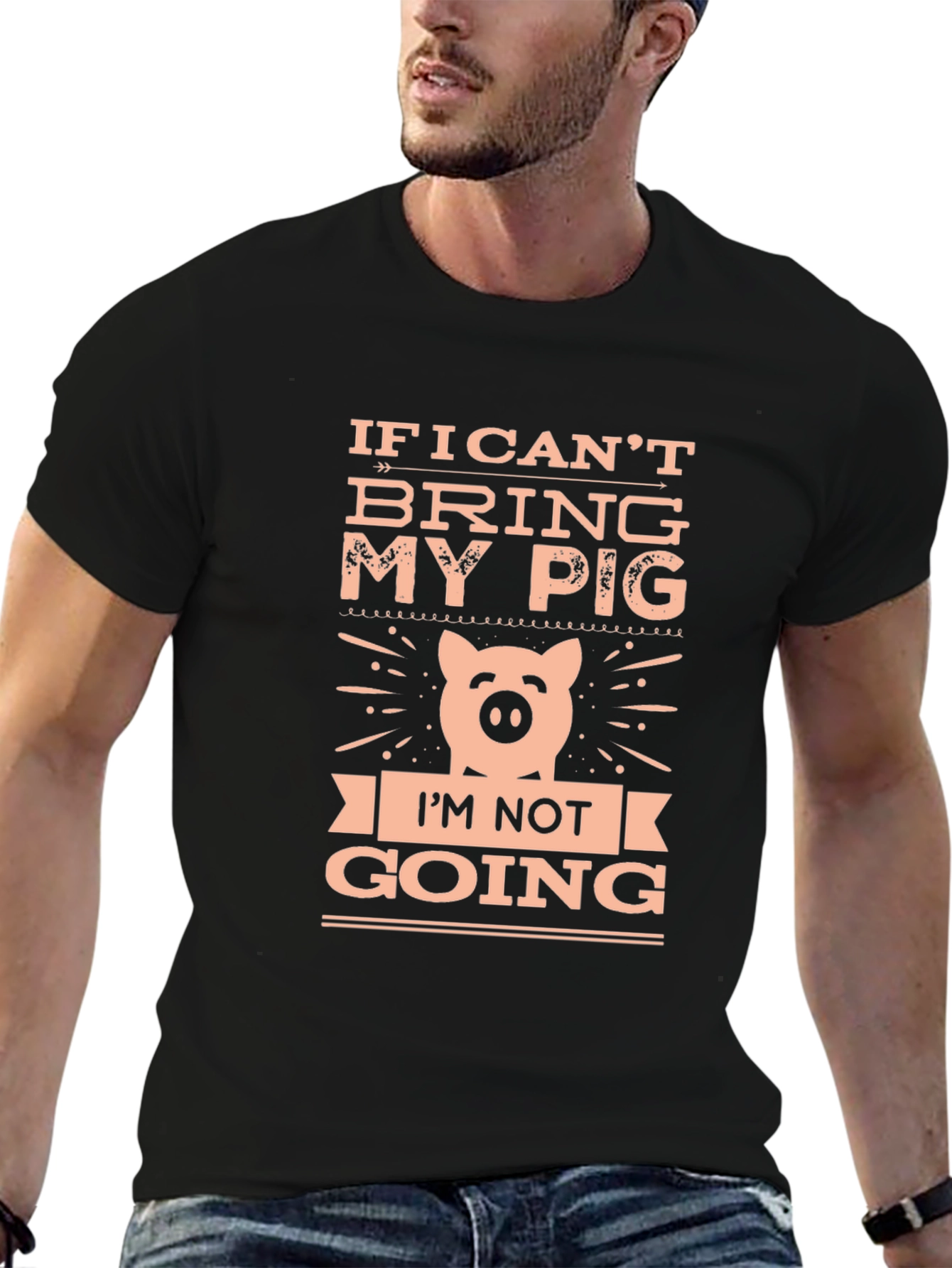 Black If I Can't Bring My Pig T-Shirt view 6