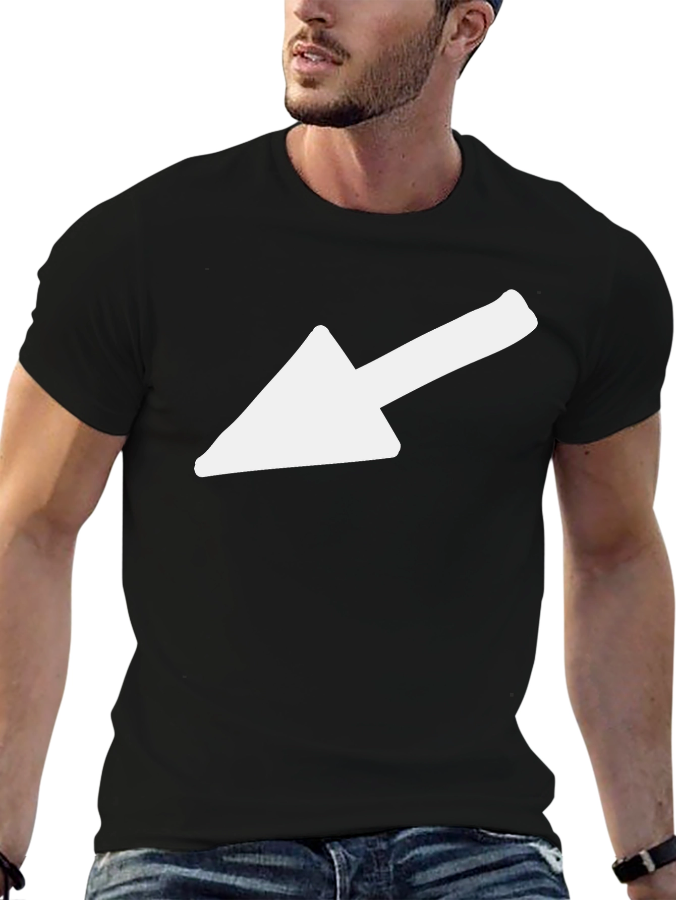 Black Arrow Graphic Tee - Casual Black T-Shirt view 6