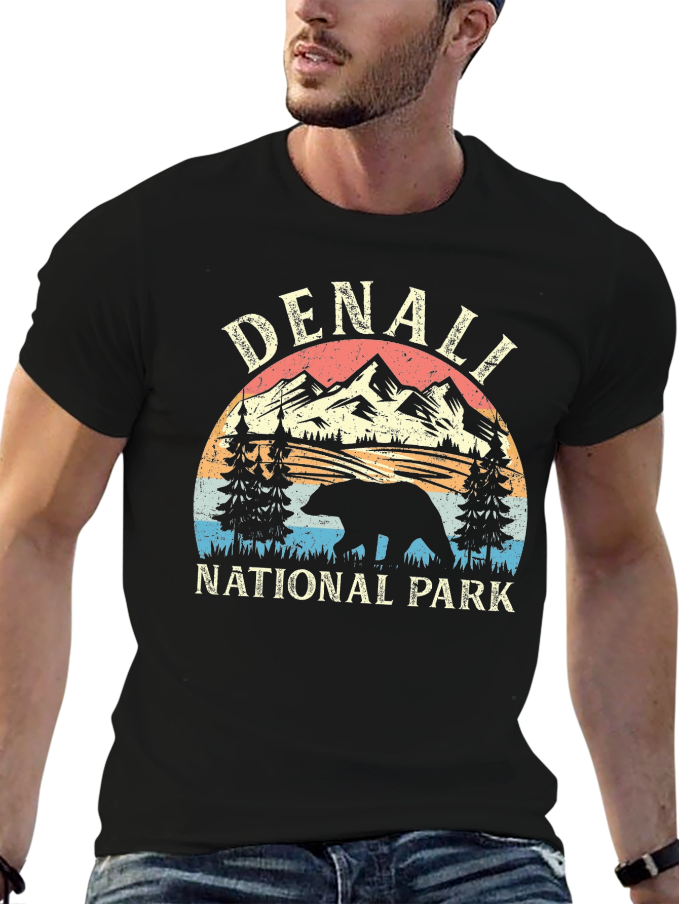Black Denali National Park Bear T-Shirt view 6