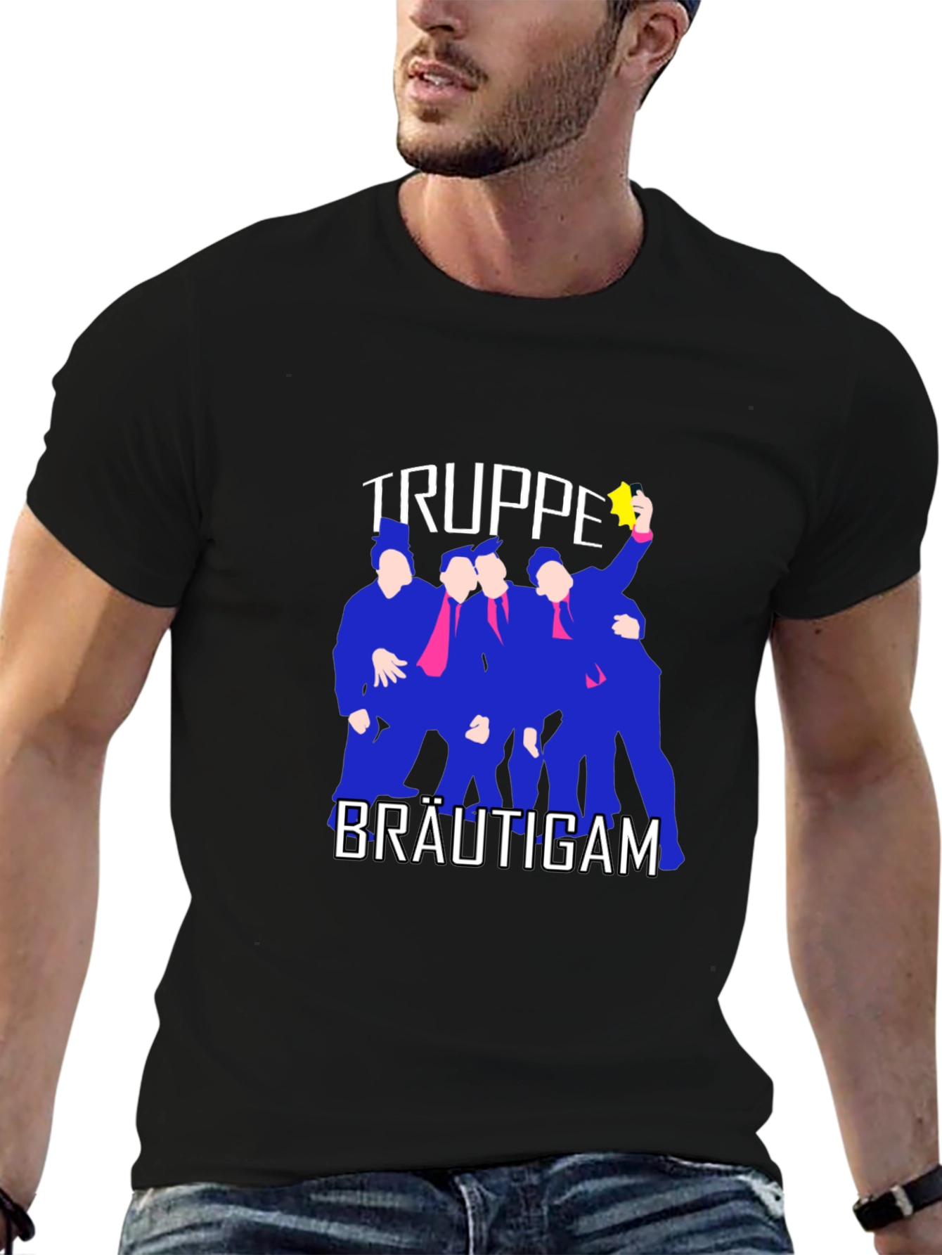 Black Bridegroom Squad T-Shirt - Party Apparel view 6
