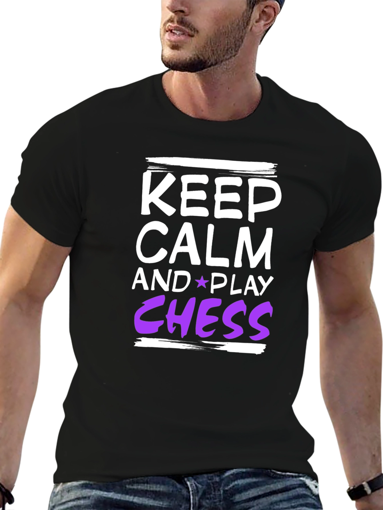 Black Keep Calm and Play Chess T-Shirt view 6