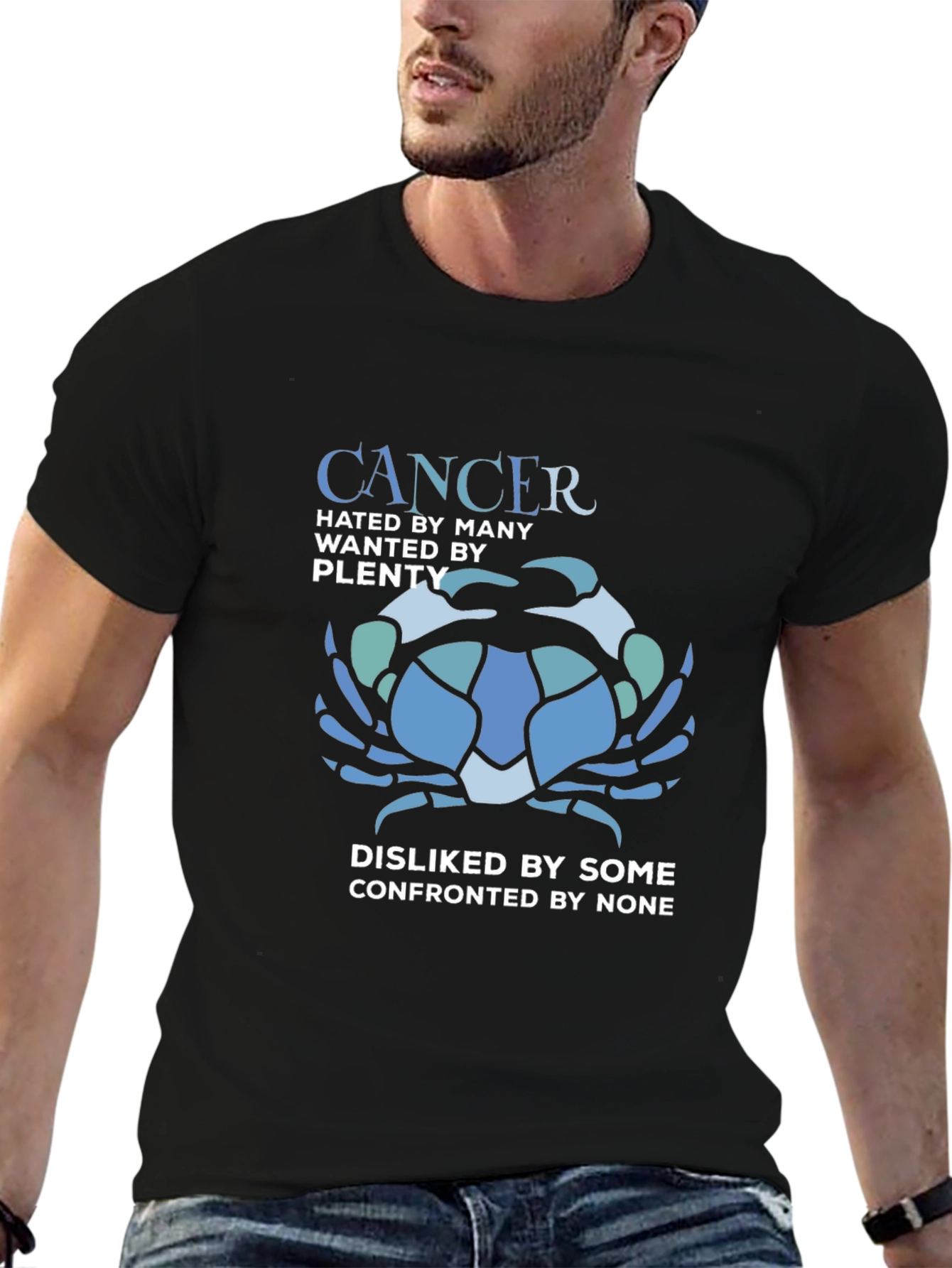 Black Cancer Zodiac T-Shirt - Hated By Many, Wanted By Plenty view 6