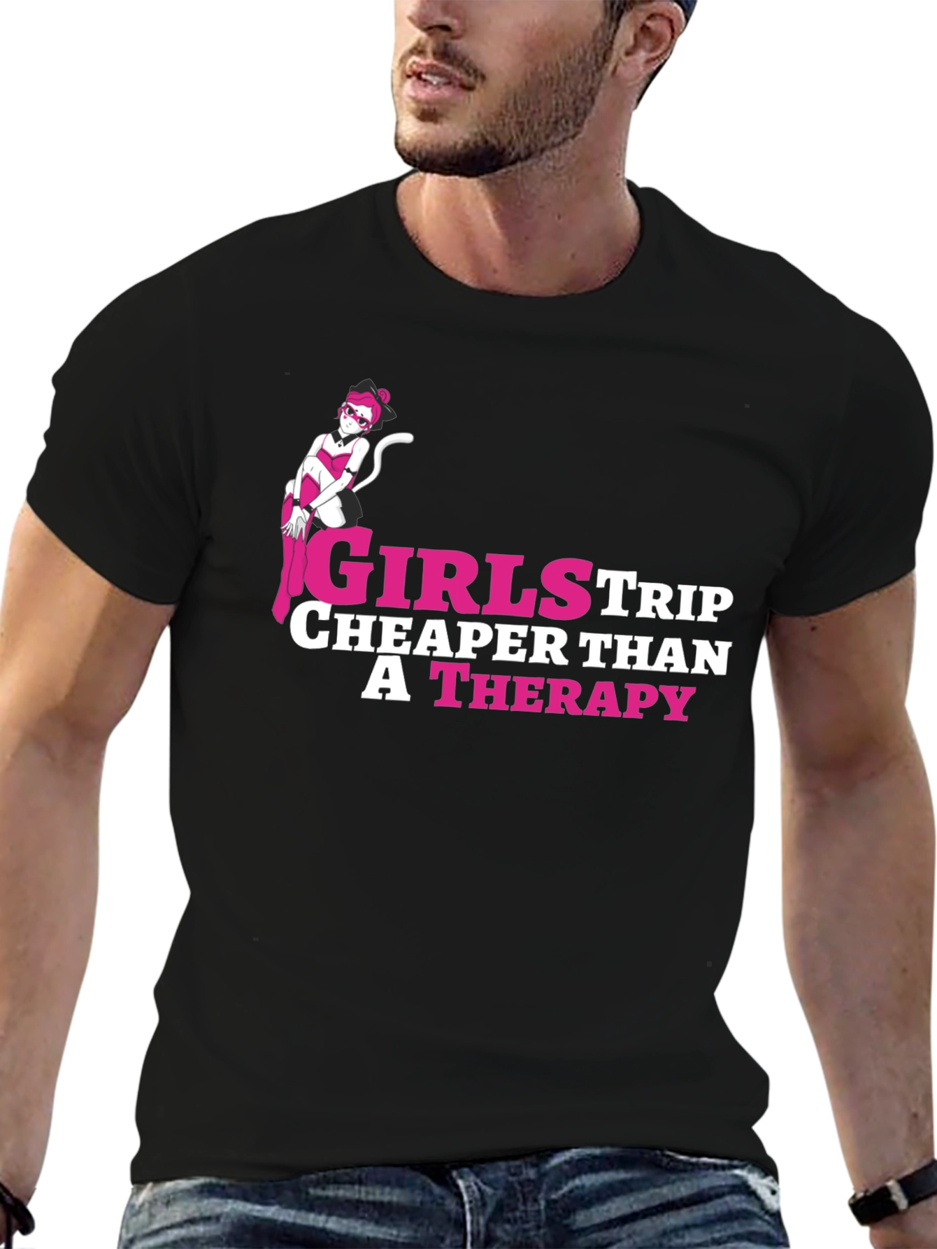 Black Girls Trip Therapy T-Shirt - Novelty Graphic Tee view 6