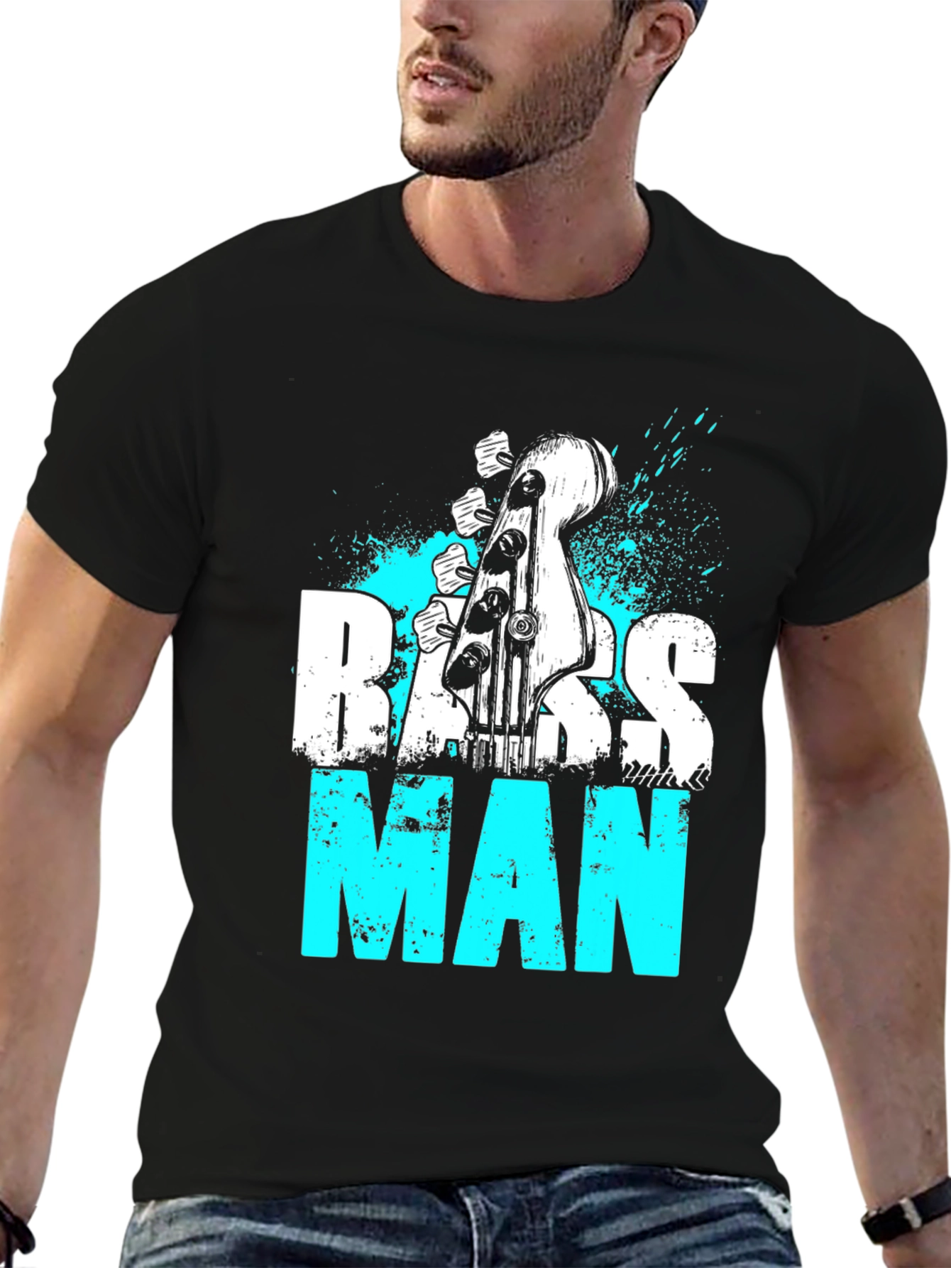 Black Bassman Graphic Tee - Musician T-Shirt view 6