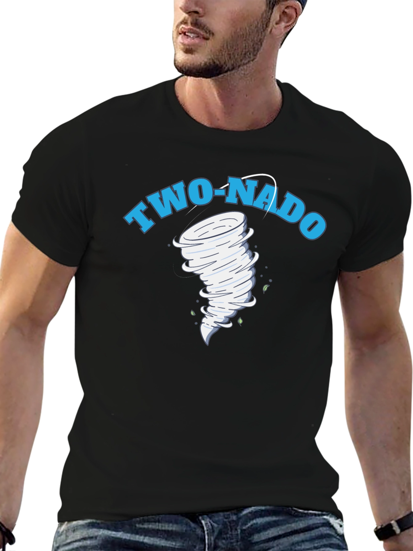 Black Two-Nado Graphic Print Black T-Shirt view 6