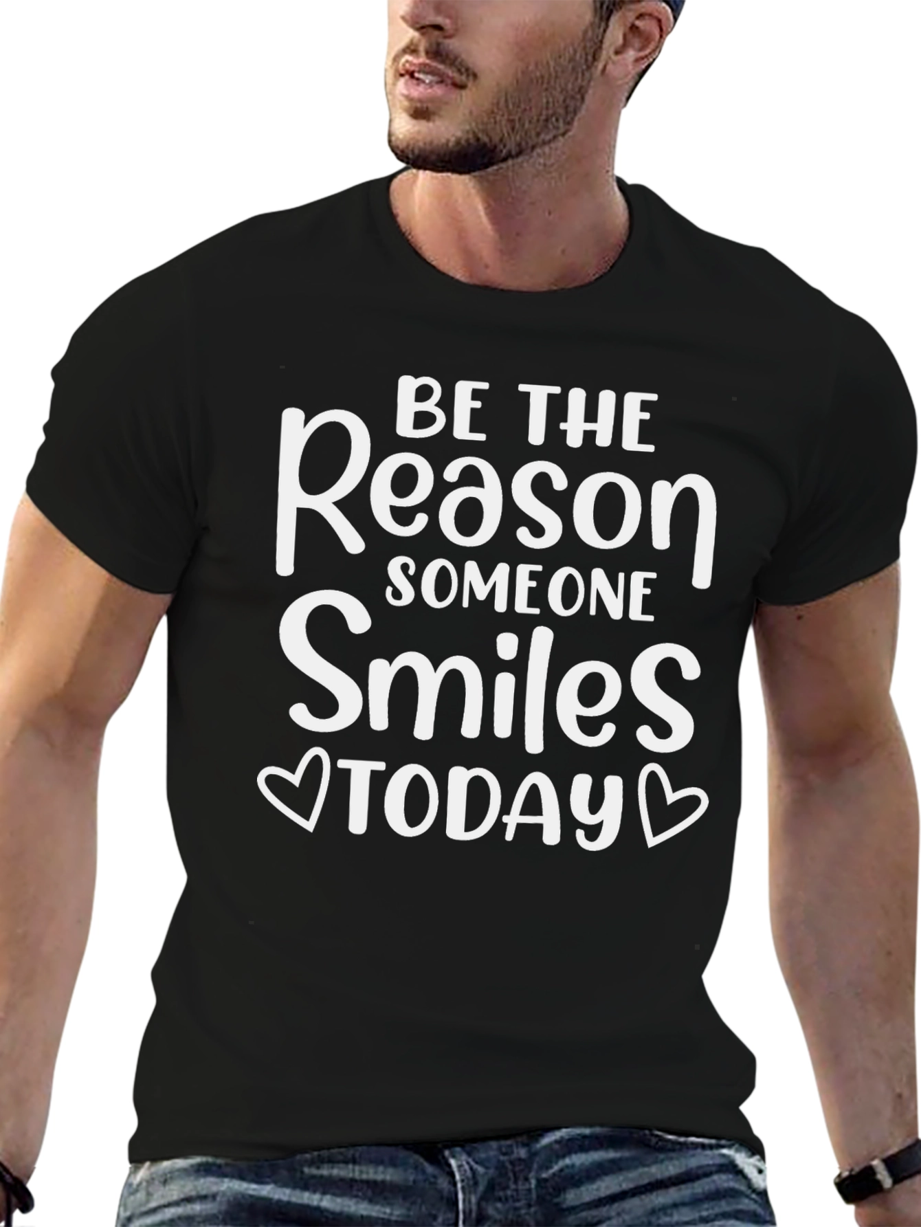 Black Be The Reason Someone Smiles Today T-Shirt view 6