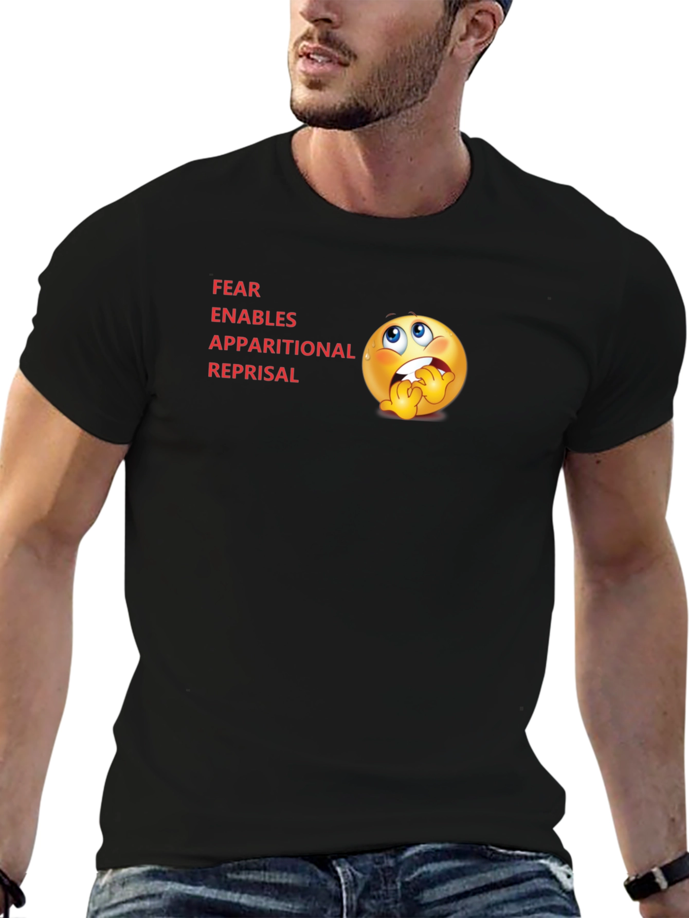 Black FEAR Acronym T-Shirt - Novelty Graphic Tee view 6
