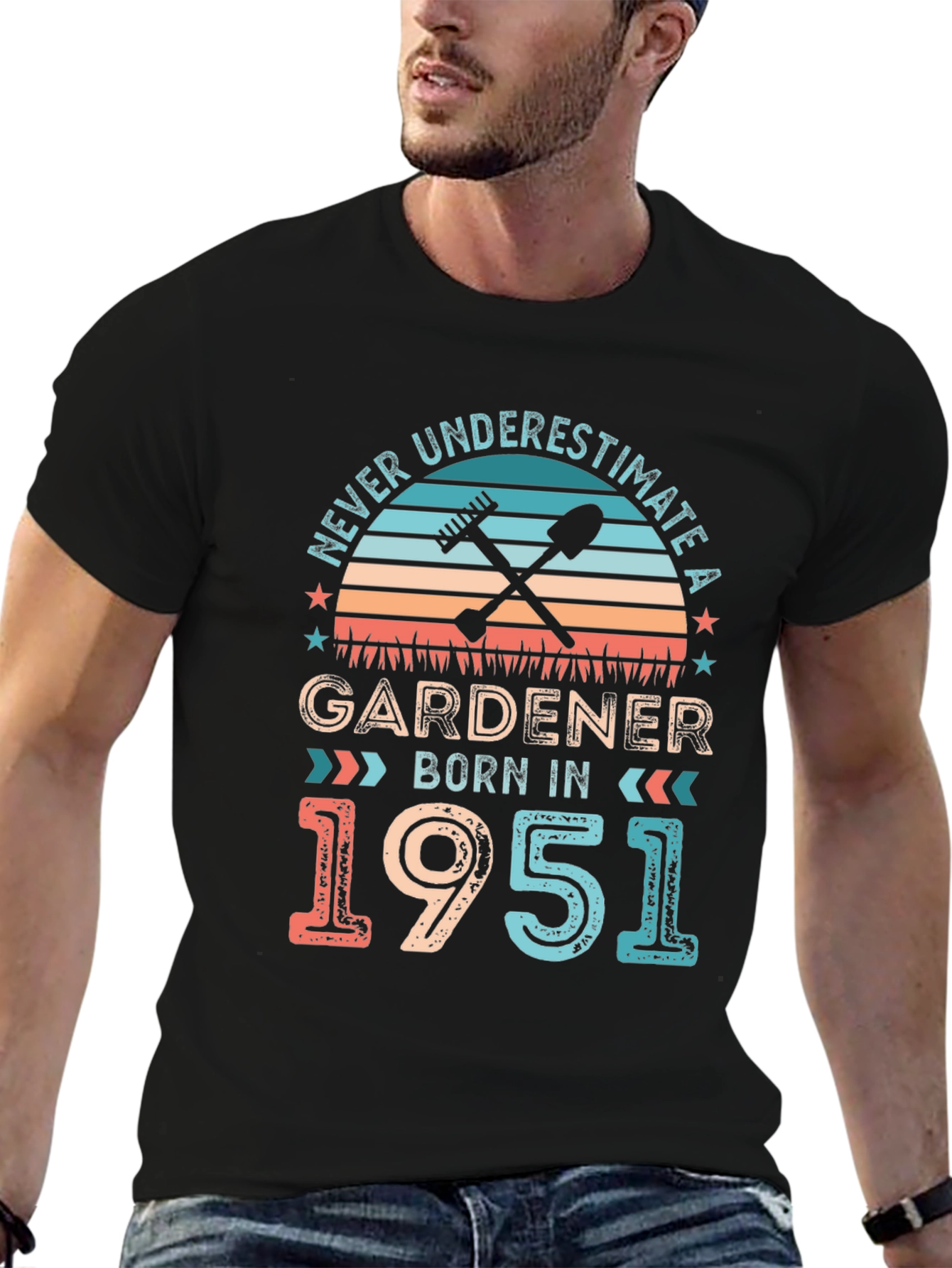 Black Gardener Born In 1951 Graphic Tee view 6