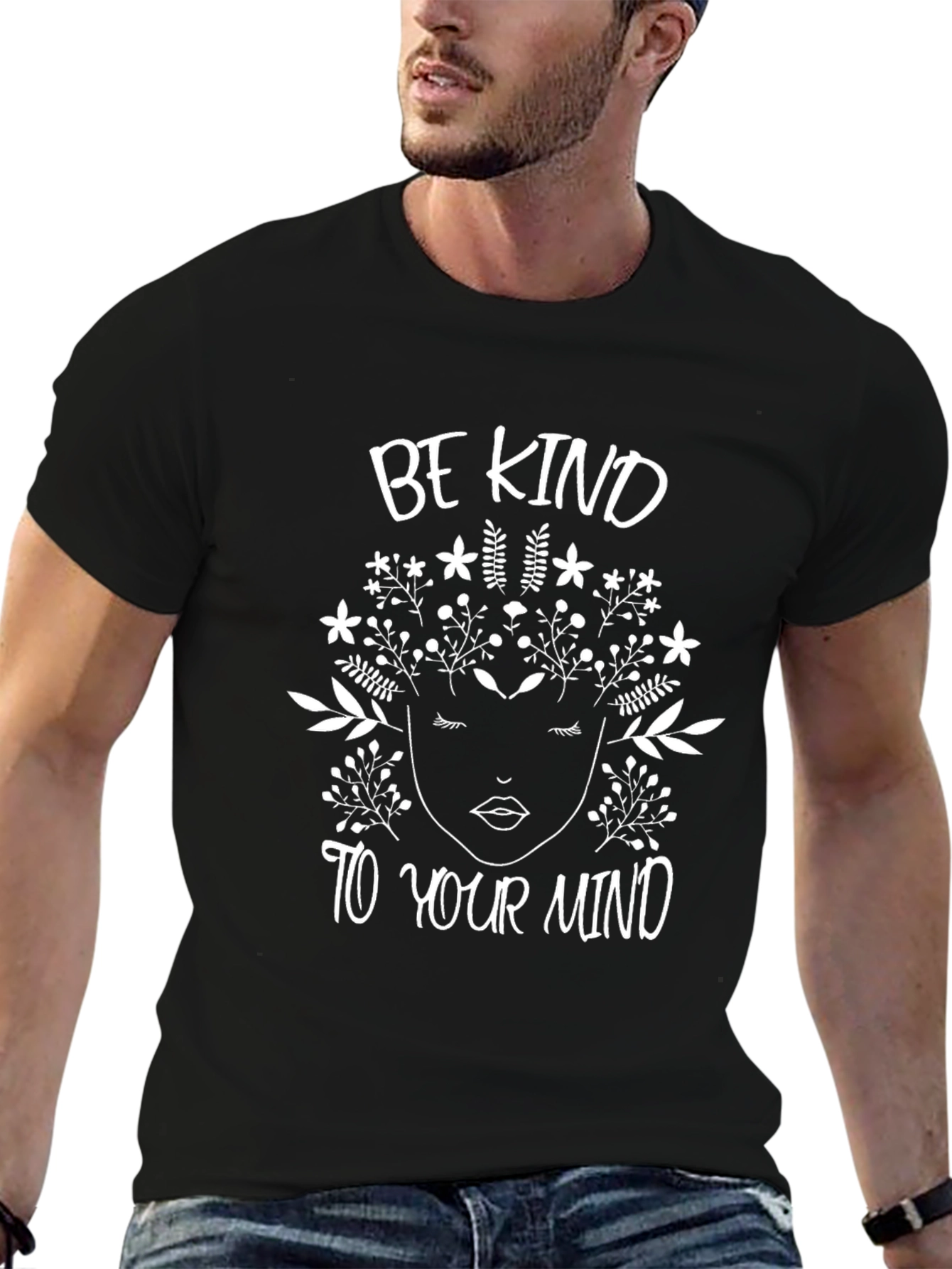 Black Be Kind to Your Mind Graphic Tee view 6