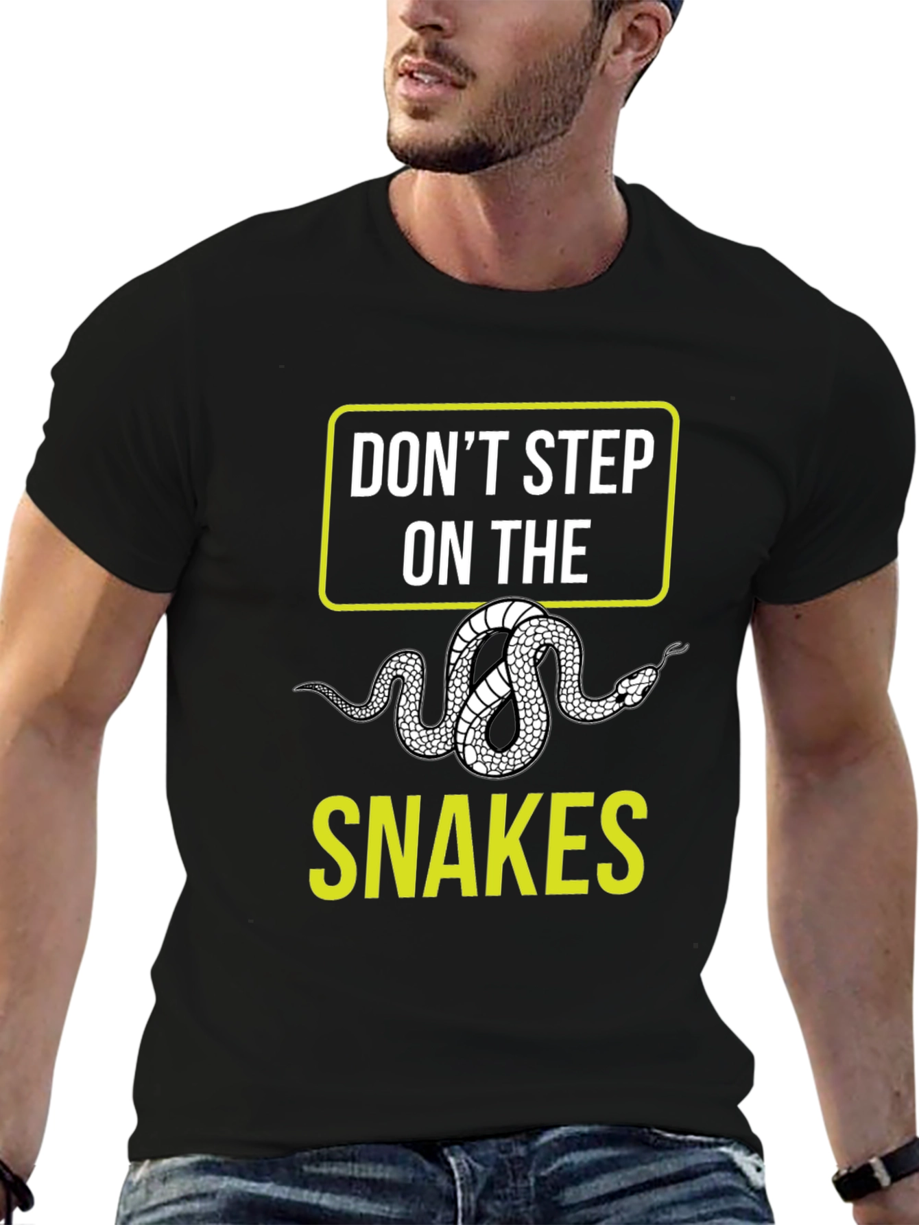 Black Don't Step on the Snakes Graphic T-Shirt view 6