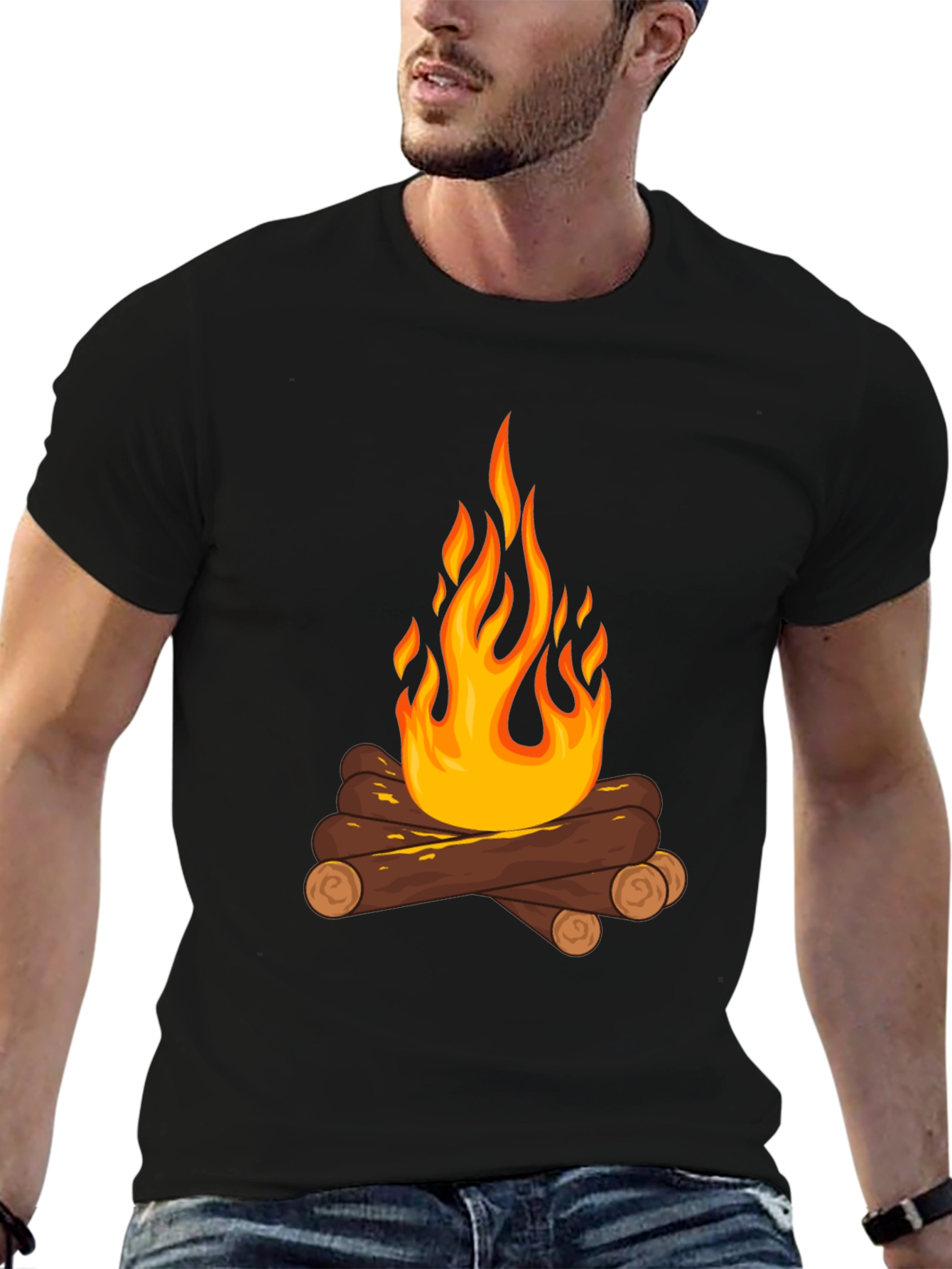 Black Campfire Graphic Tee - Cozy Comfort view 6