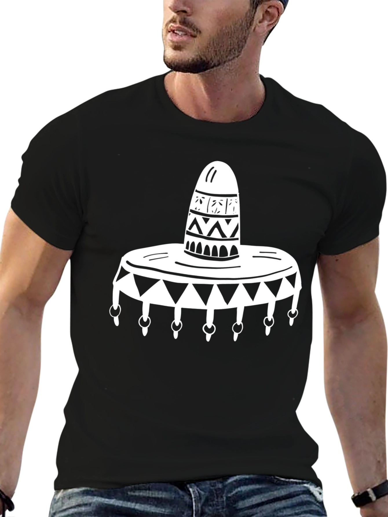 Black Sombrero Graphic Tee - Casual Black T-Shirt view 6
