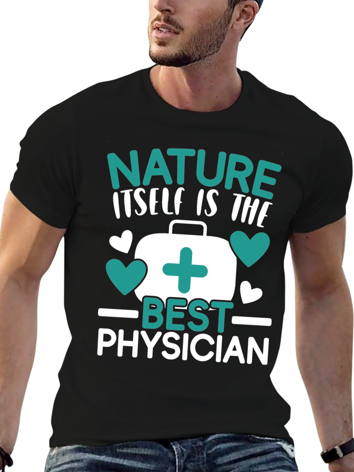 Black Nature Is The Best Physician Tee view 6