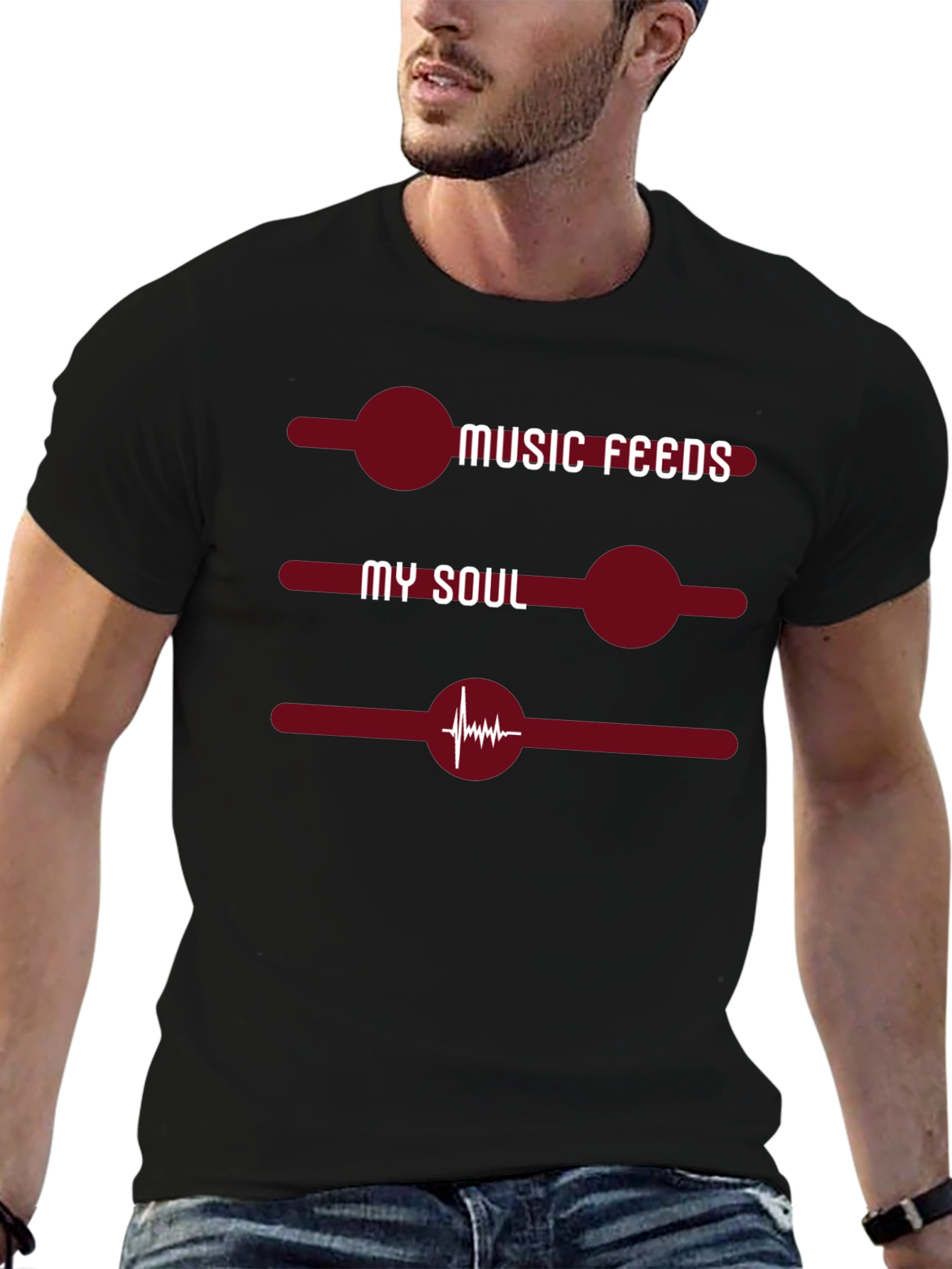 Black Music Feeds My Soul Graphic T-Shirt view 6