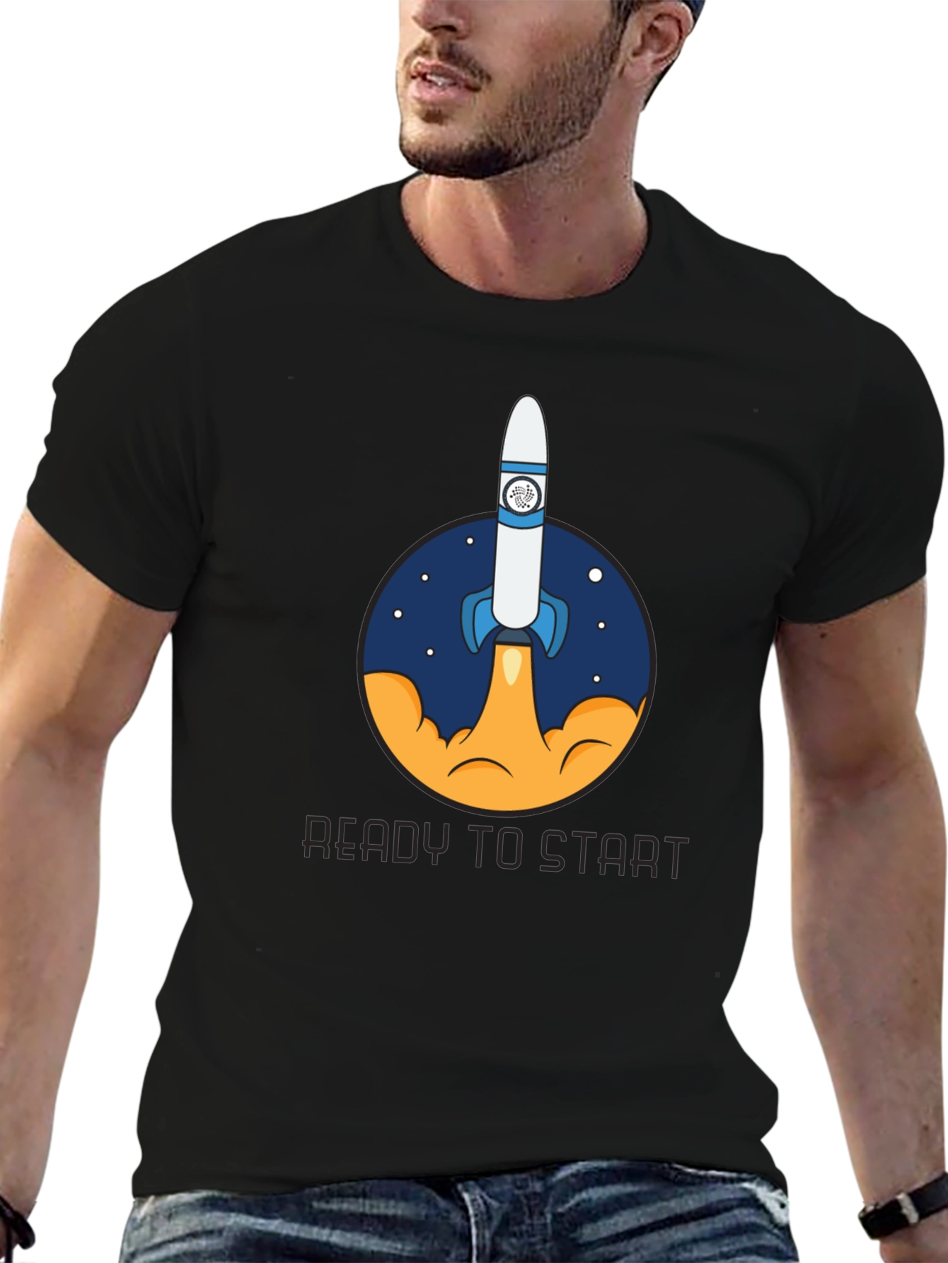 Black Rocket Launch Graphic T-Shirt - Ready to Start view 6