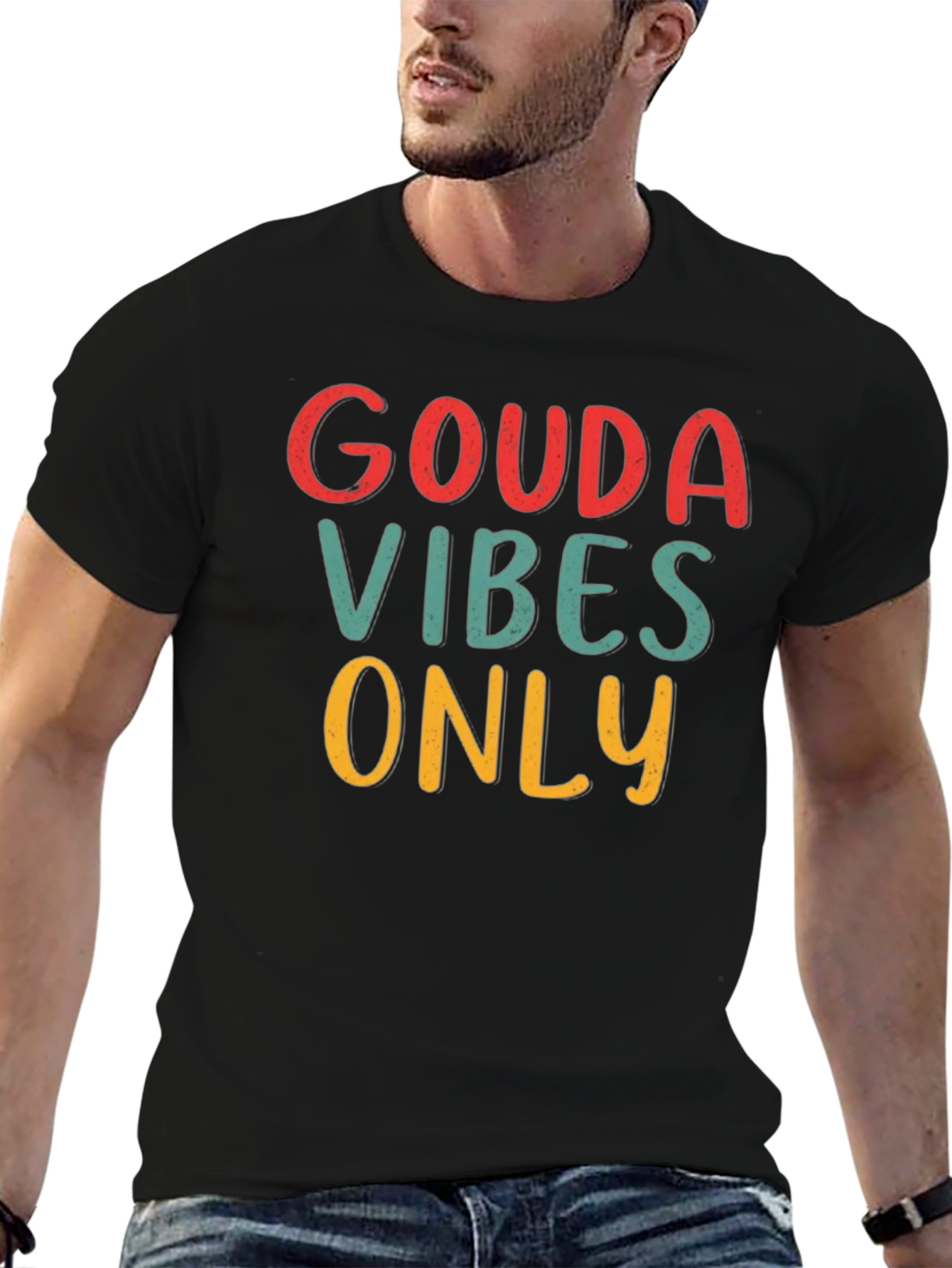 Black Gouda Vibes Only Graphic Tee - Black view 6