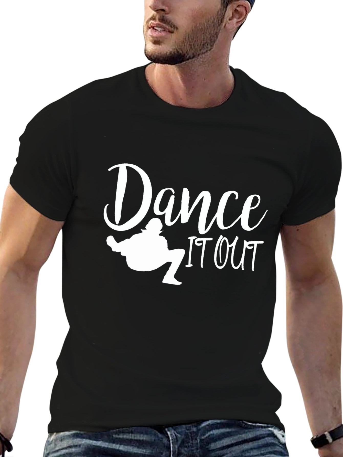 Black Dance It Out Graphic Tee - Black Cotton T-Shirt view 6