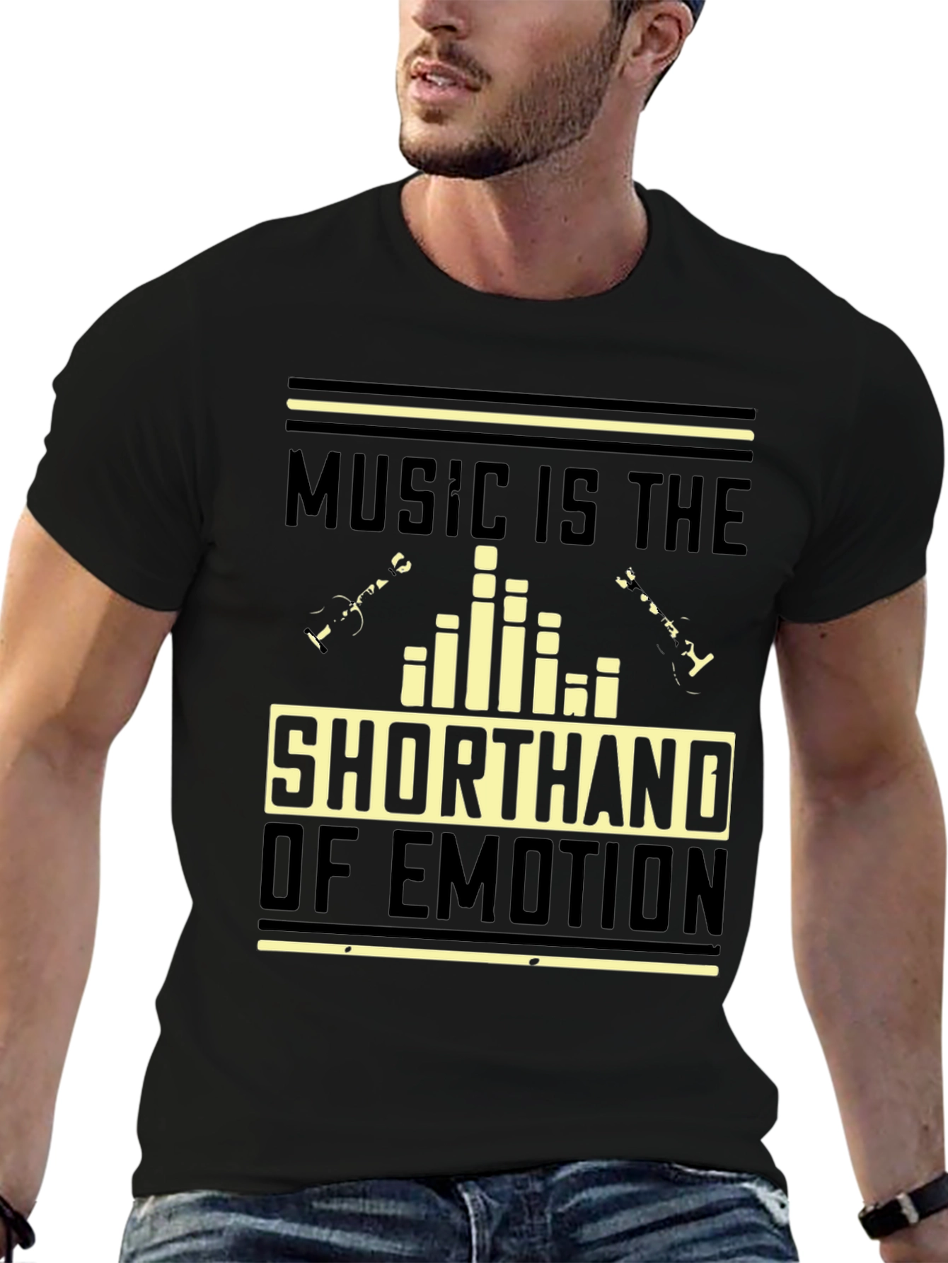 Black Music is the Shorthand of Emotion Graphic Tee view 6