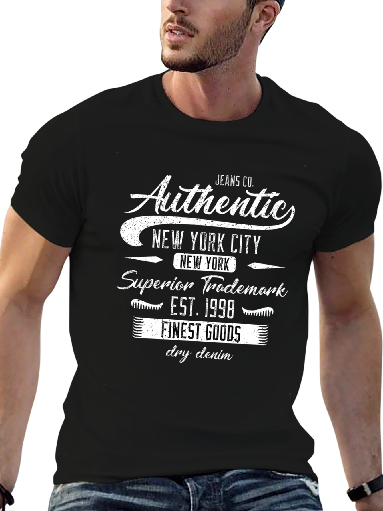 Black Authentic New York City Black Graphic Tee view 6