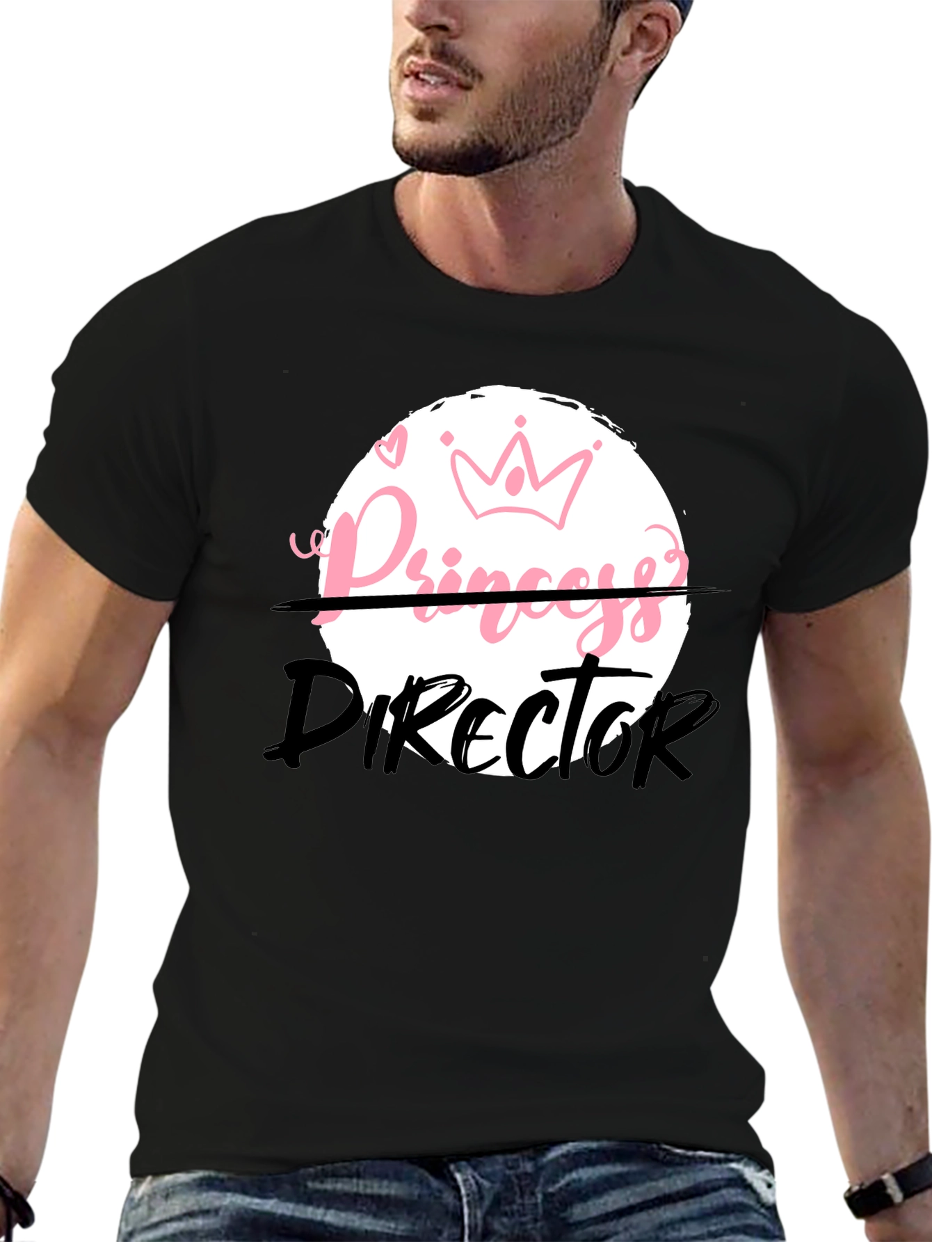Black Princess Director Funny Graphic T-Shirt view 6