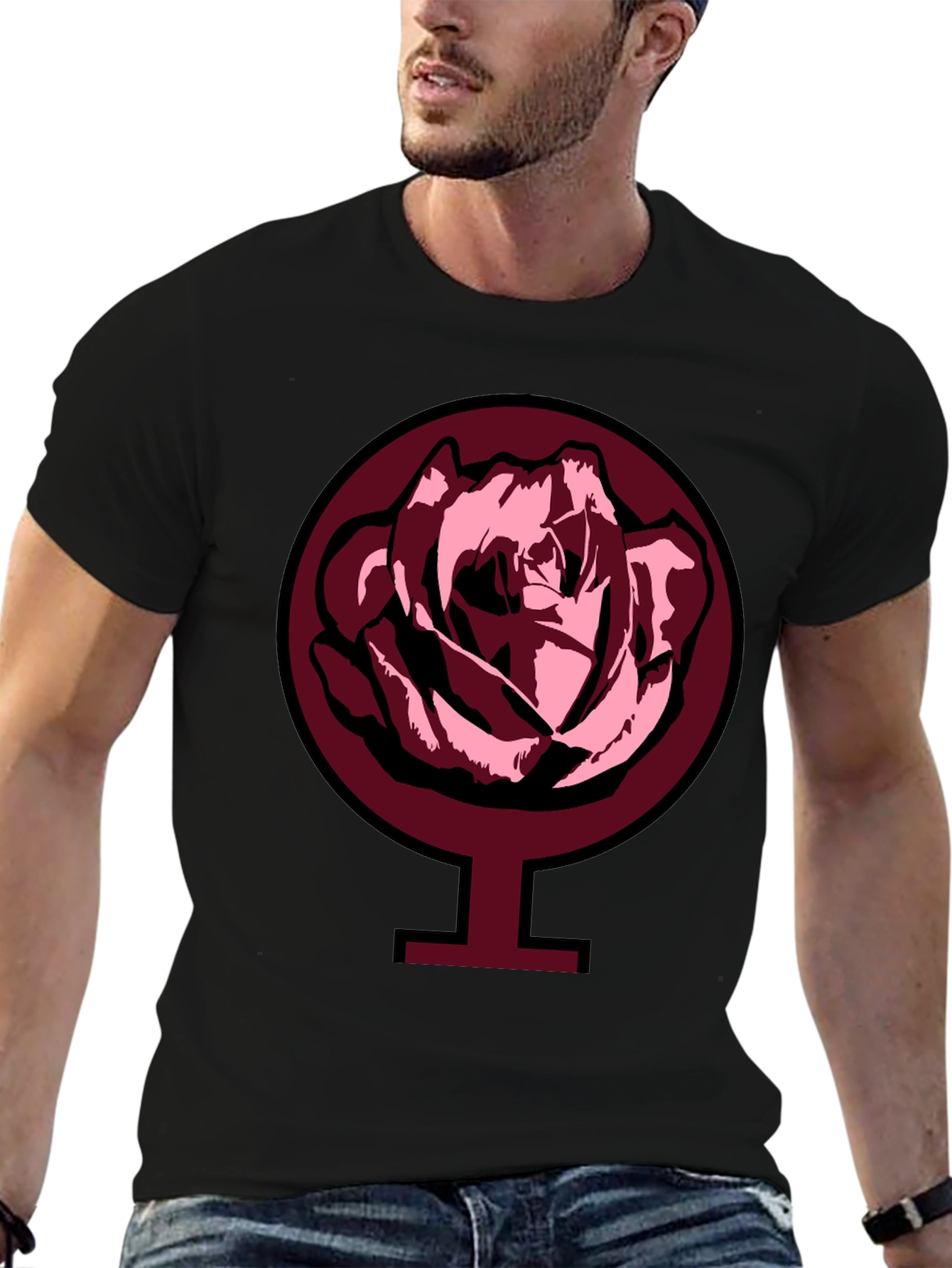 Black Rose Venus Symbol Graphic Tee - Black view 6
