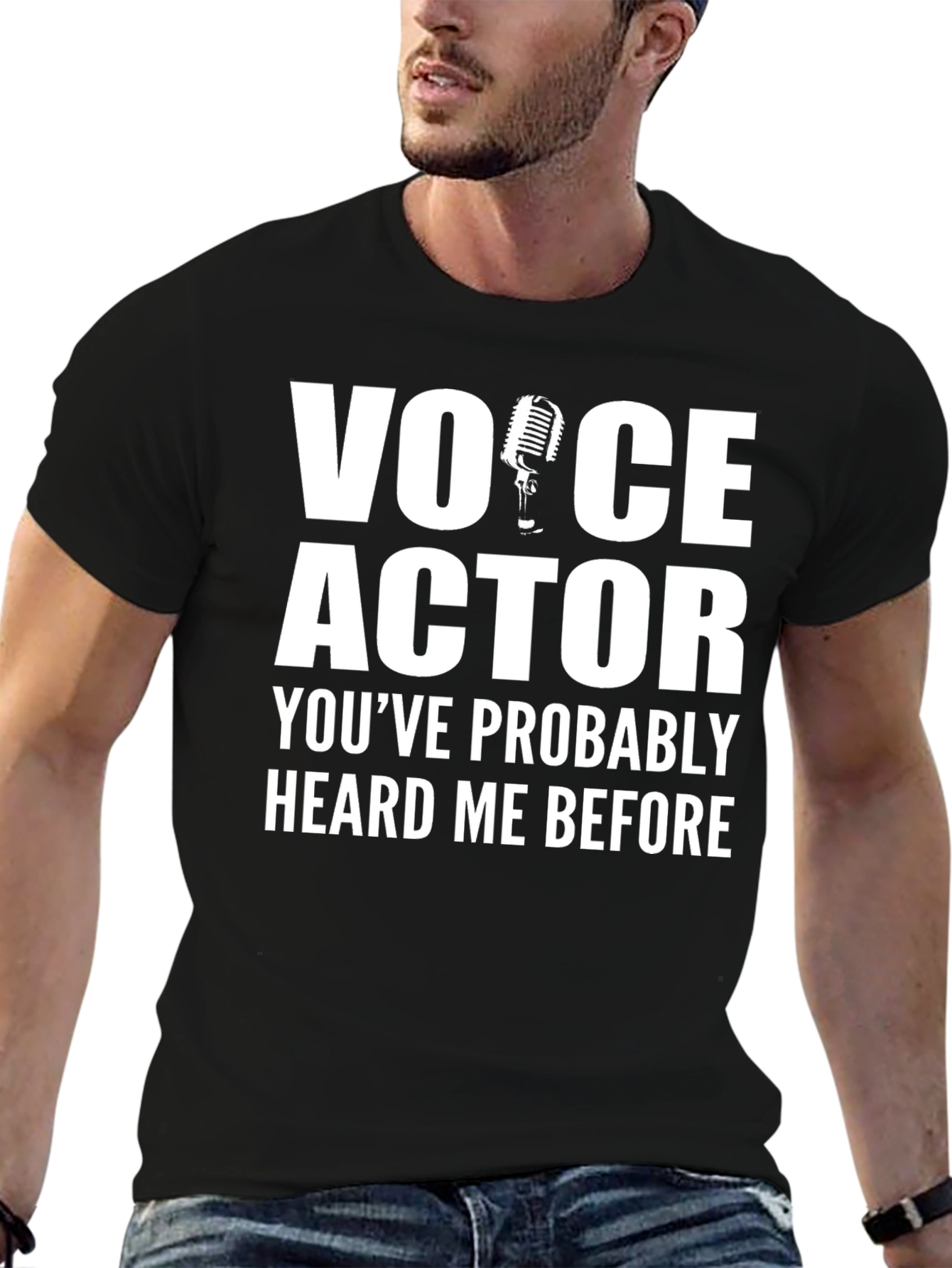 Black Voice Actor T-Shirt - Heard Me Before view 6