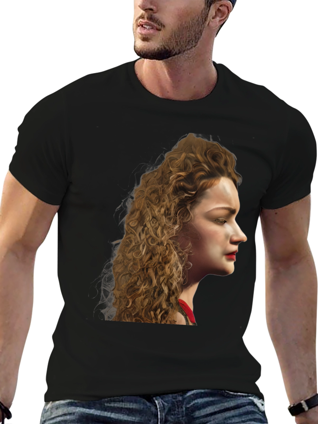 Black Woman Portrait Black T-Shirt view 6