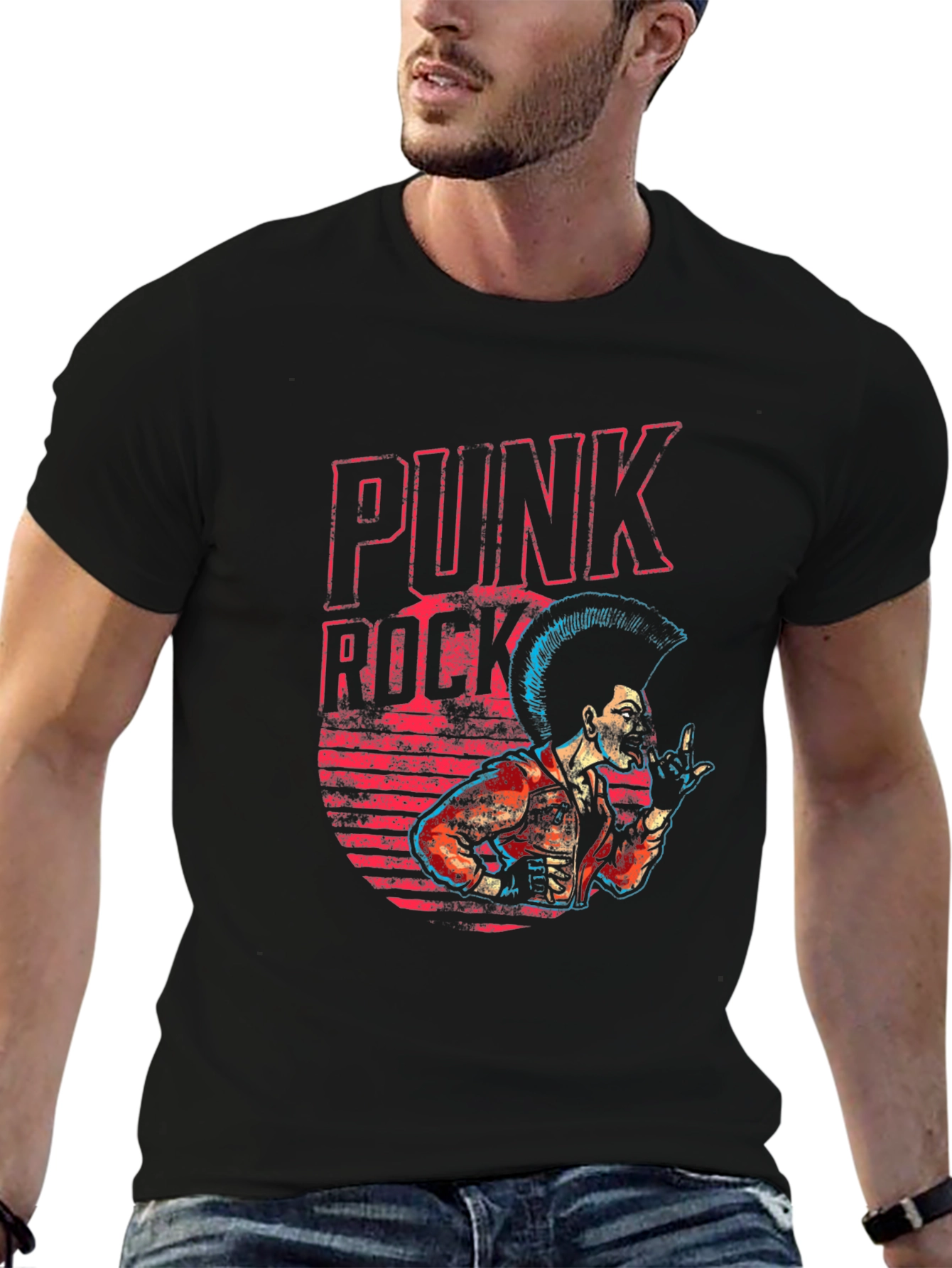 Black Punk Rock T-Shirt - Black Graphic Tee view 6