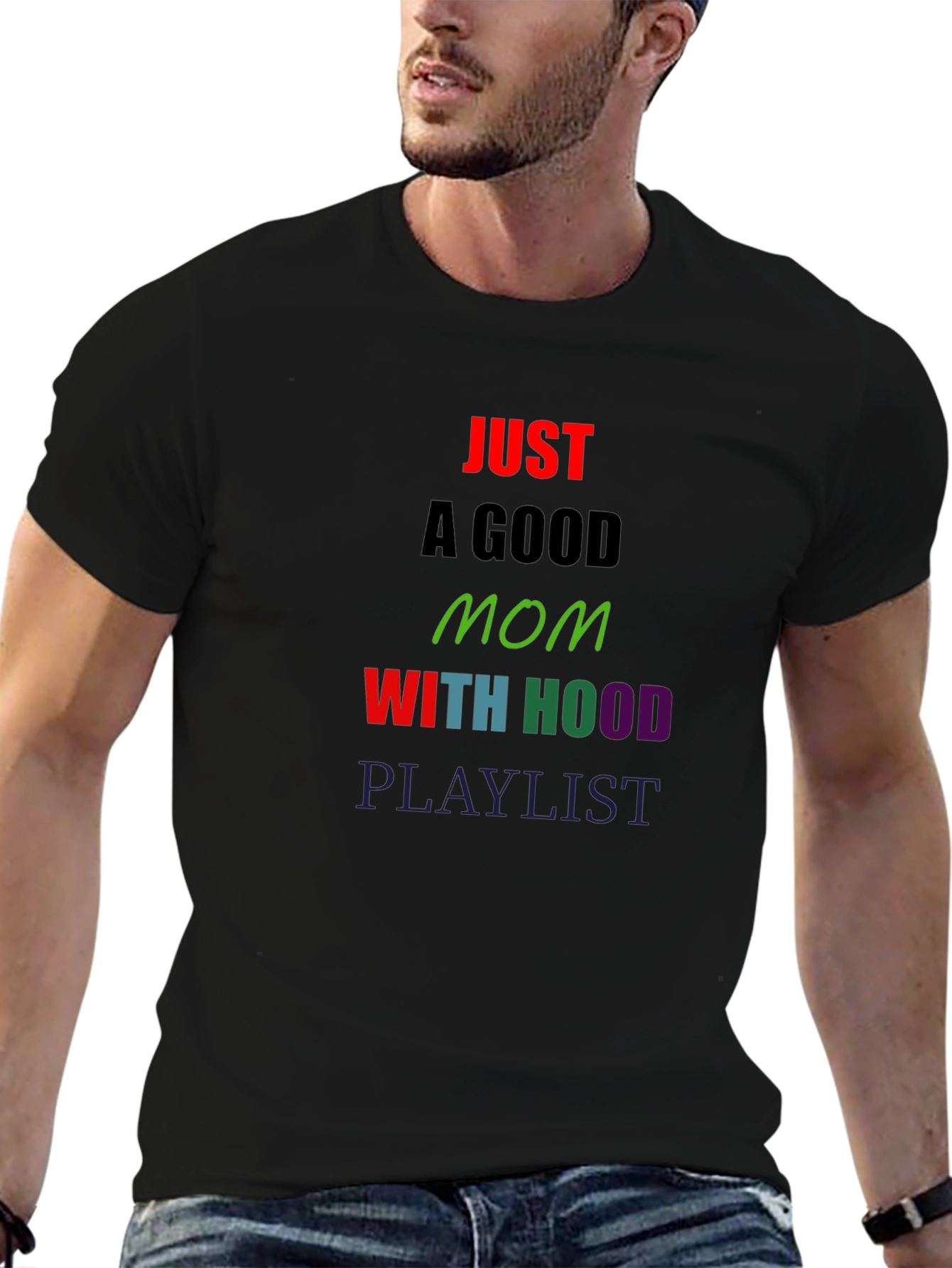 Black Just a Good Mom T-Shirt view 6