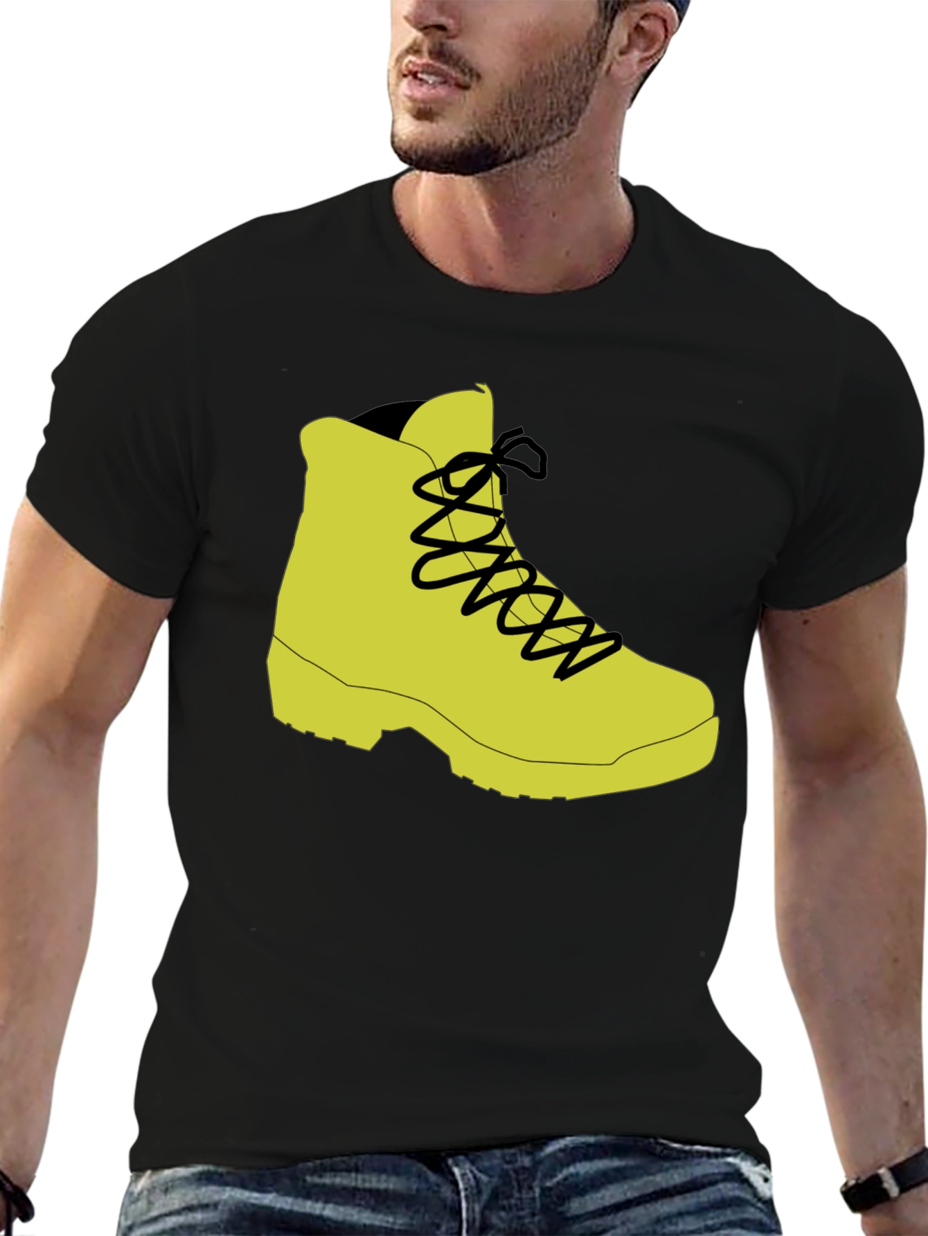 Black Hiking Boot Graphic Tee - Black view 6