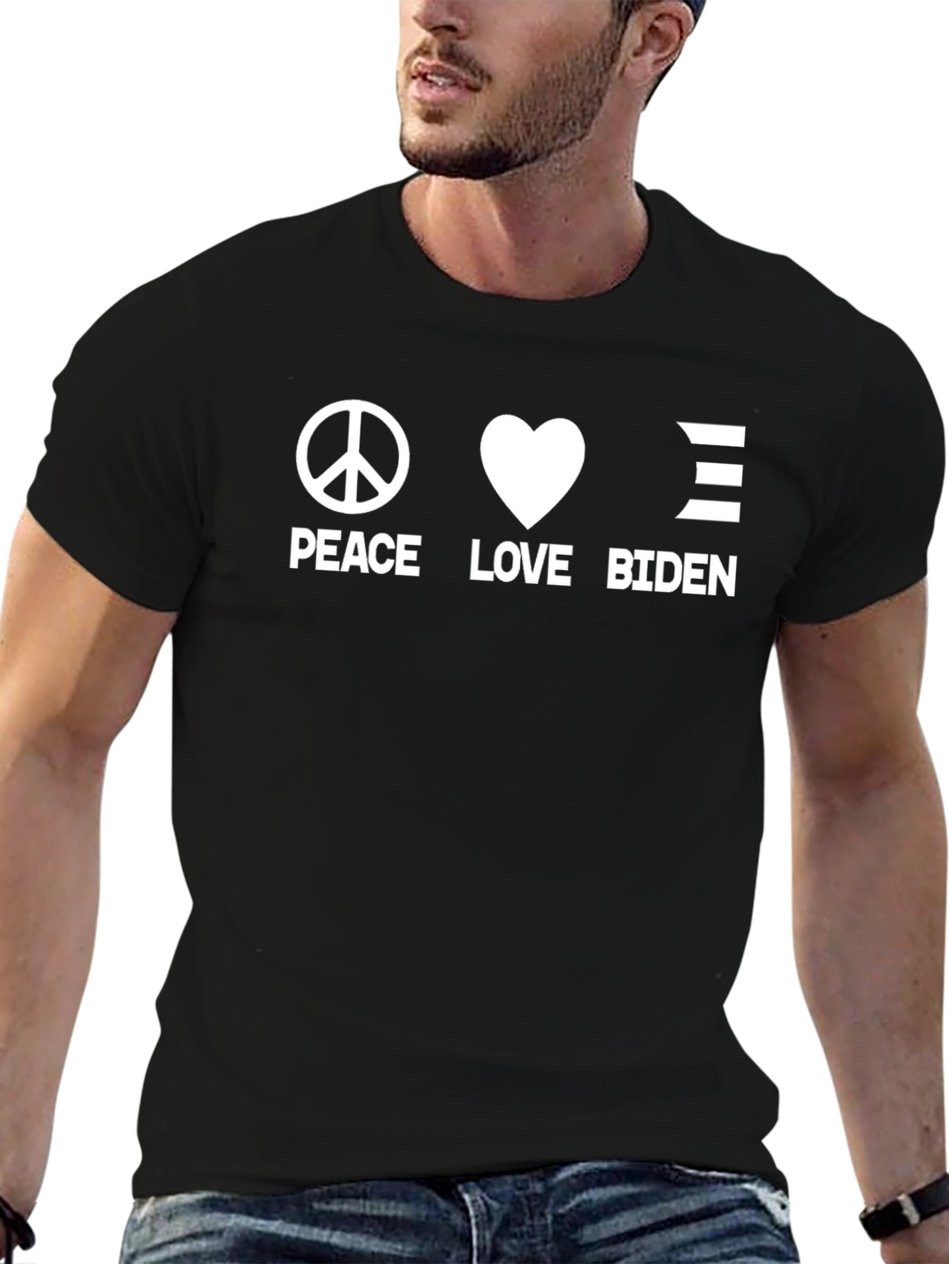 Peace Love Biden Black T-Shirt - 6