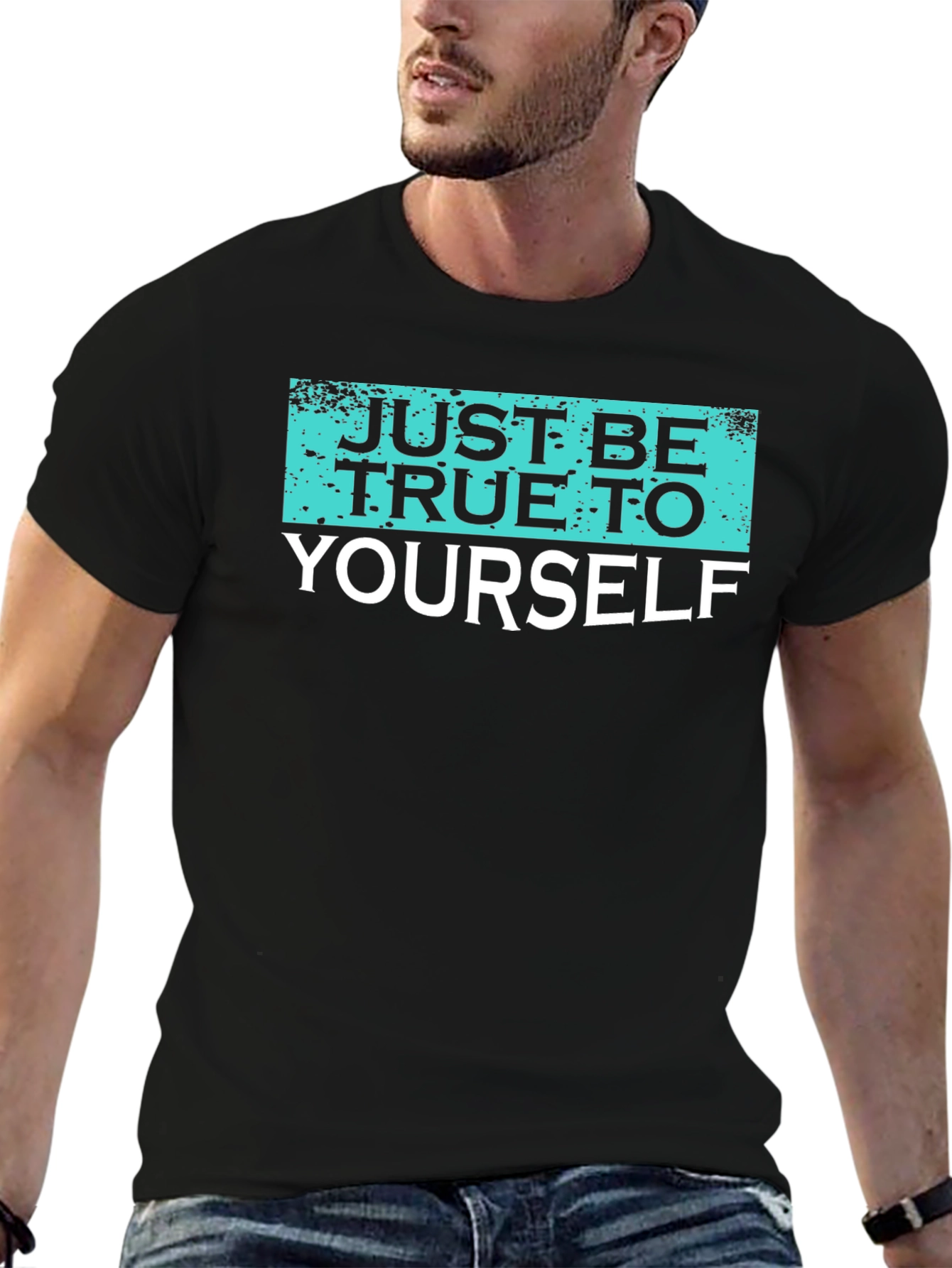 Black Just Be True To Yourself Graphic Tee view 6