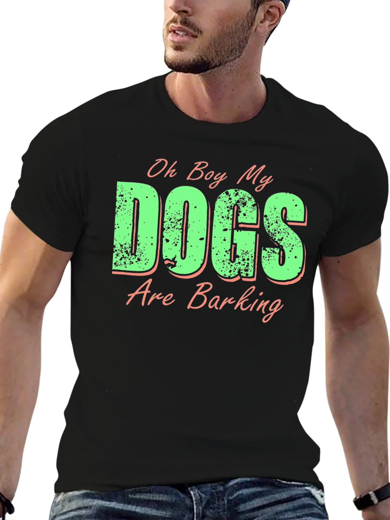Black Funny "Dogs Are Barking" Graphic Tee view 6
