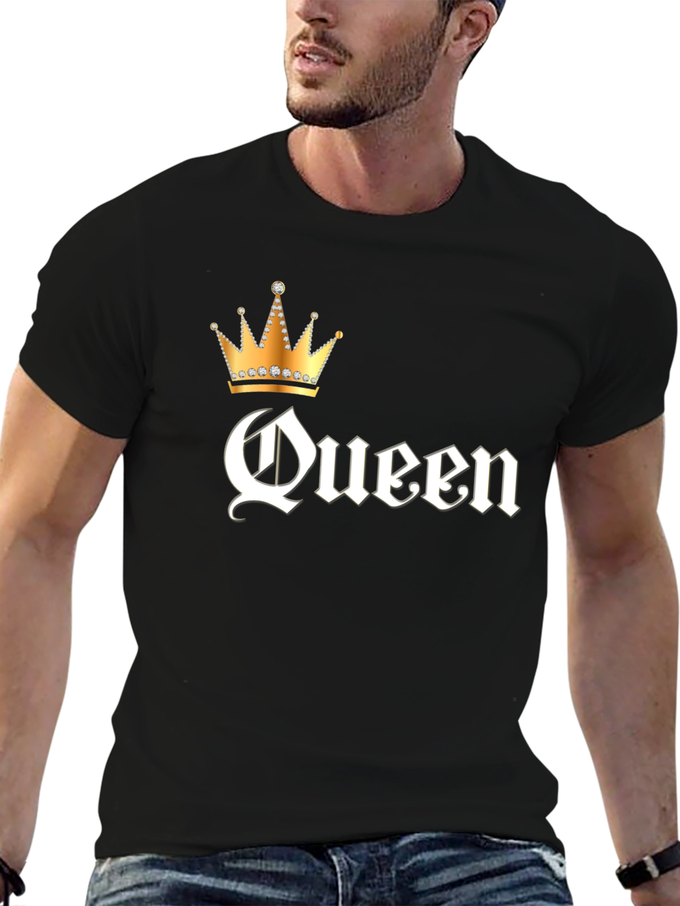Black Queen Crown Graphic Black T-Shirt view 6