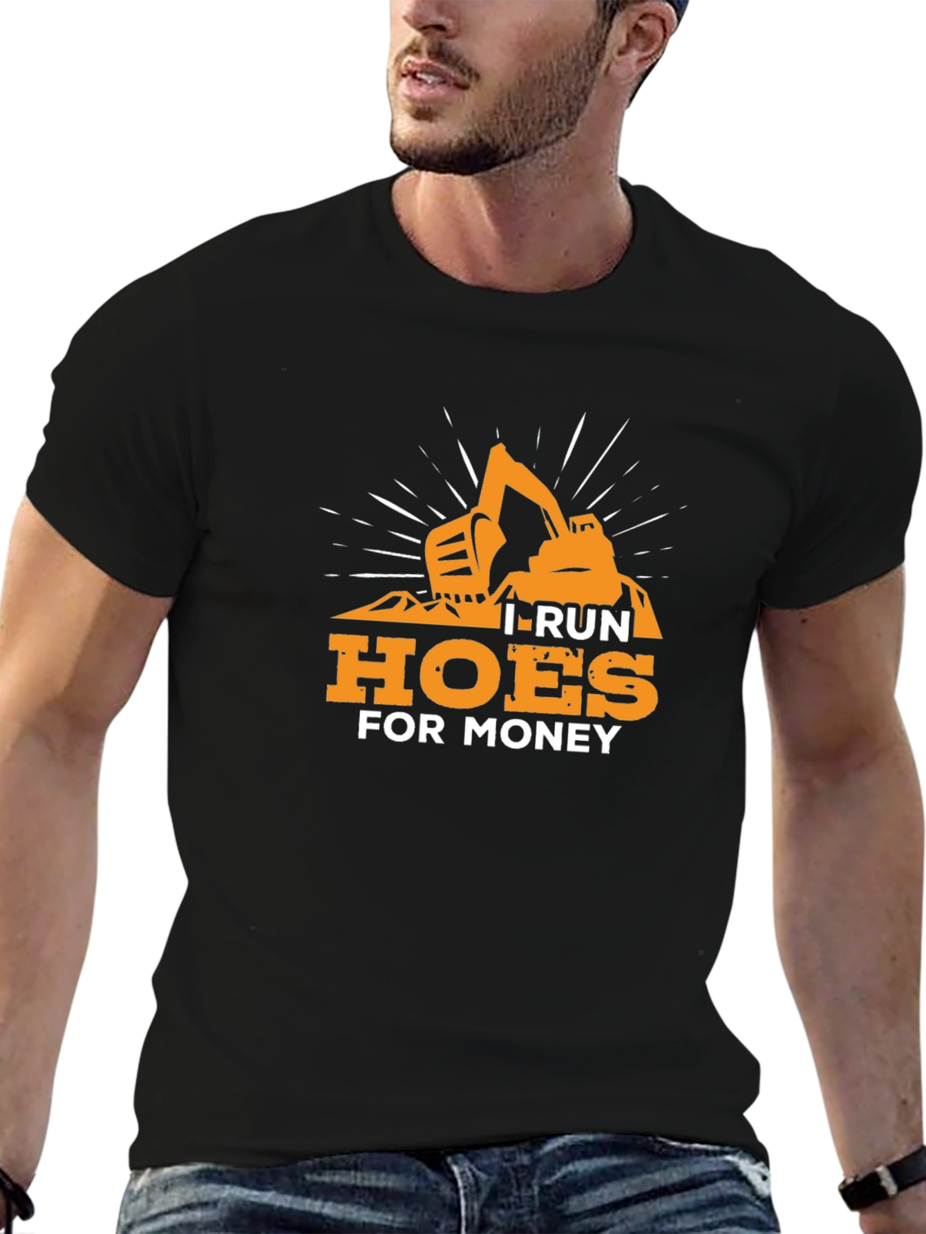 Black I Run Hoes for Money T-Shirt view 6