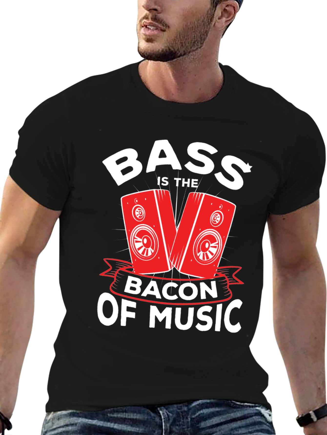 Black Bass Is The Bacon Of Music T-Shirt view 6